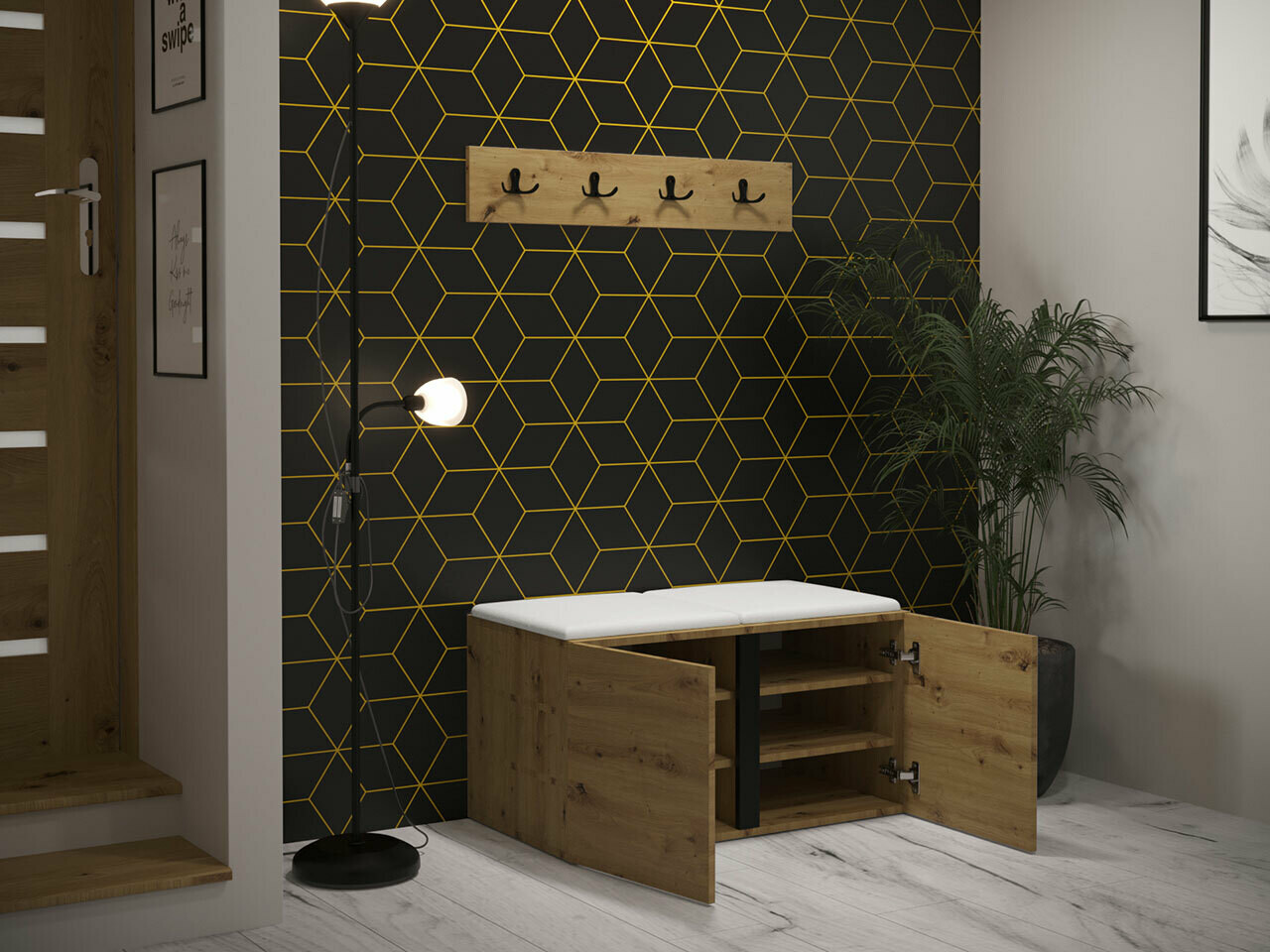 Komplet za predsobo Hartford 275 (Bela)