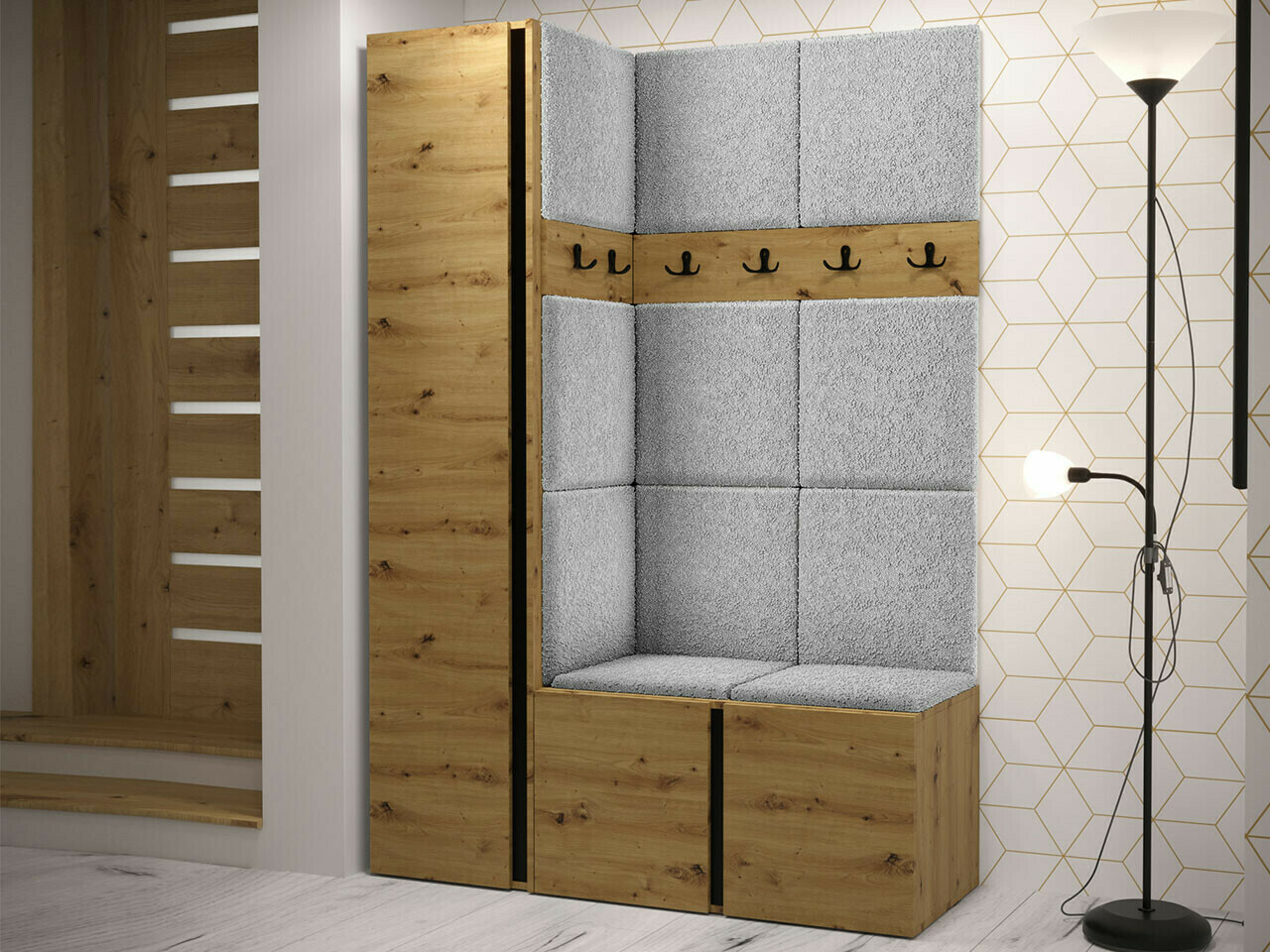 Komplet za predsobo Hartford 471 (Artisan hrast)