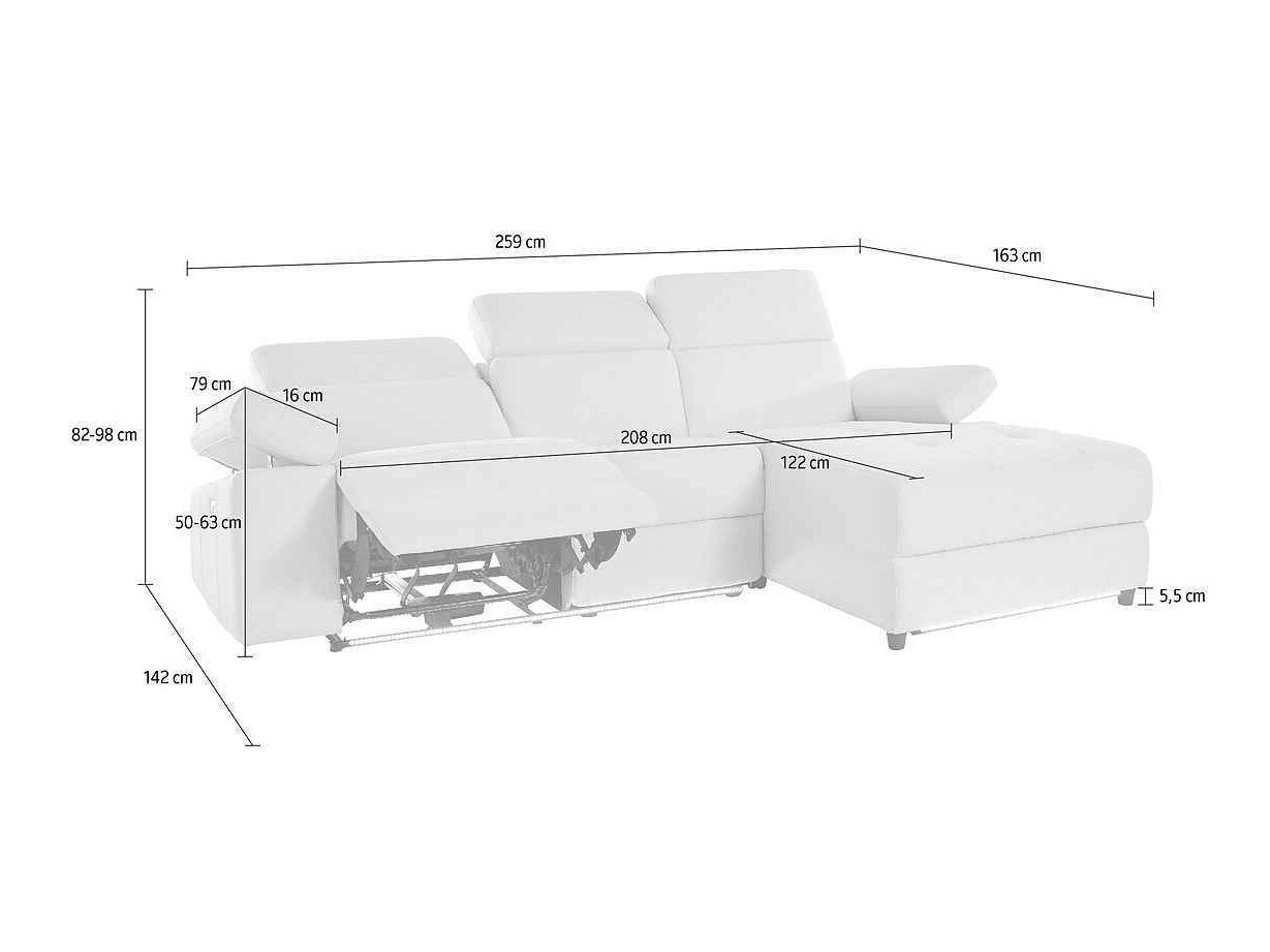 Kotna garnitura s počivalnikom Denton 704 (Antracit)
