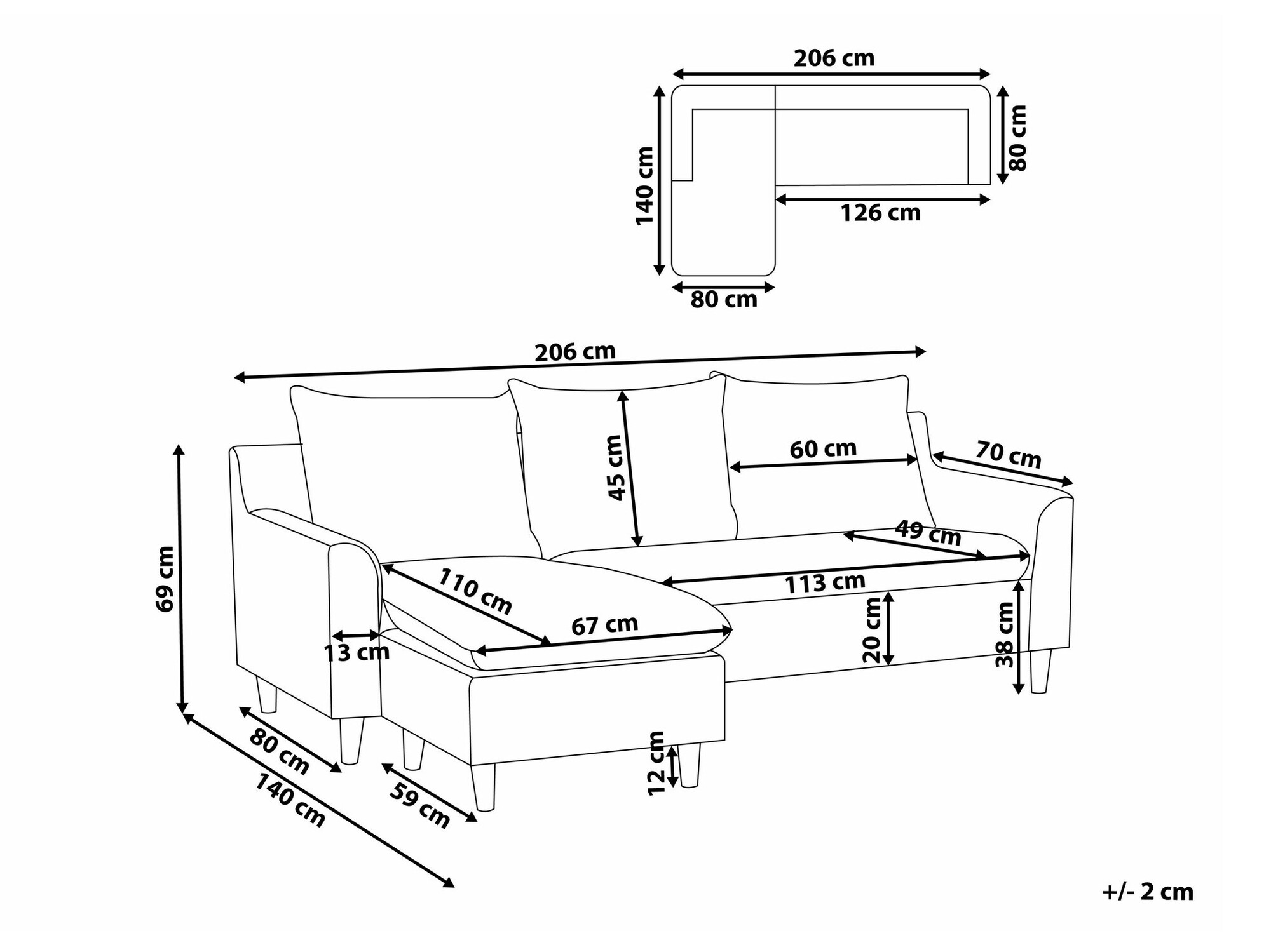 Kotna garnitura Berwyn 1395 (Svetlo siva)