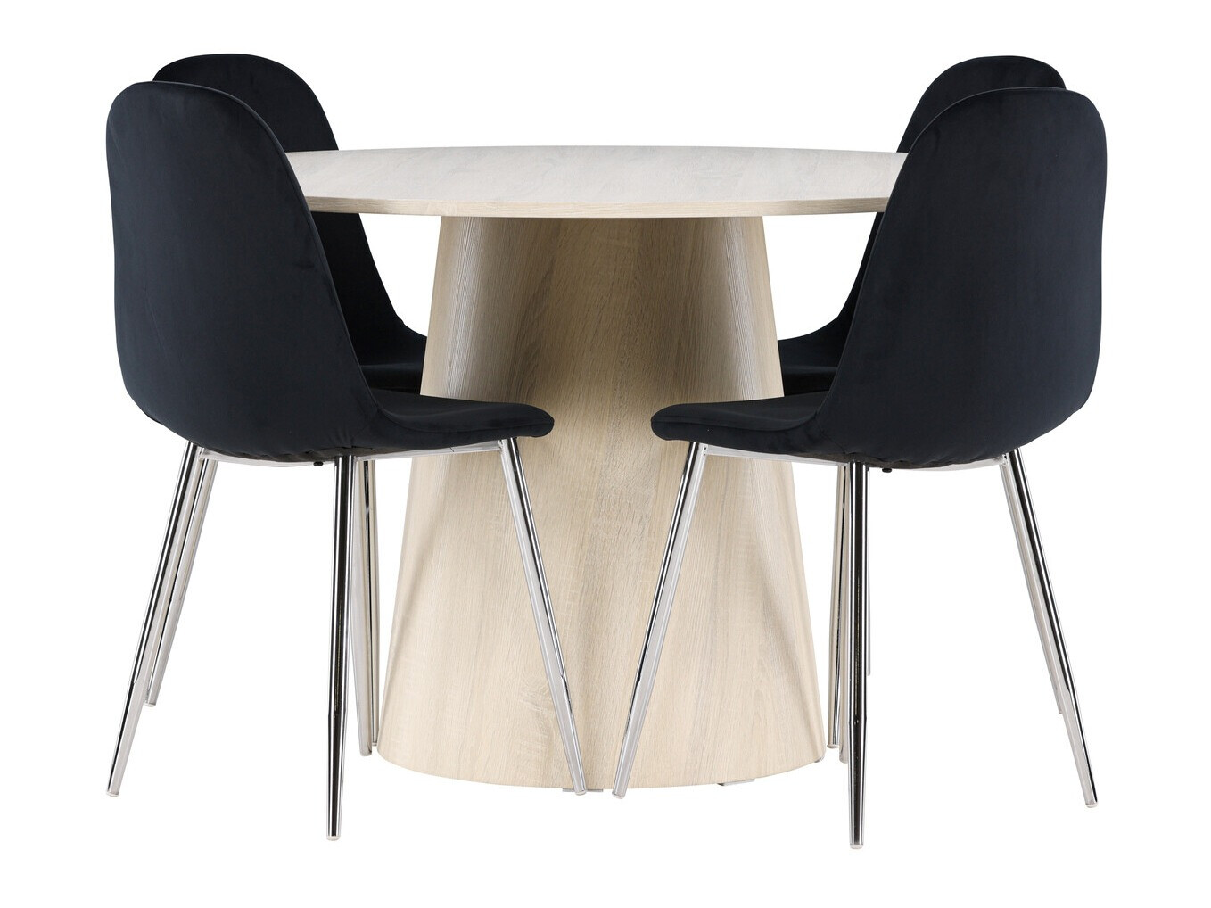 Jedilniški komplet Dallas 4556 (Črna + Srebrna)