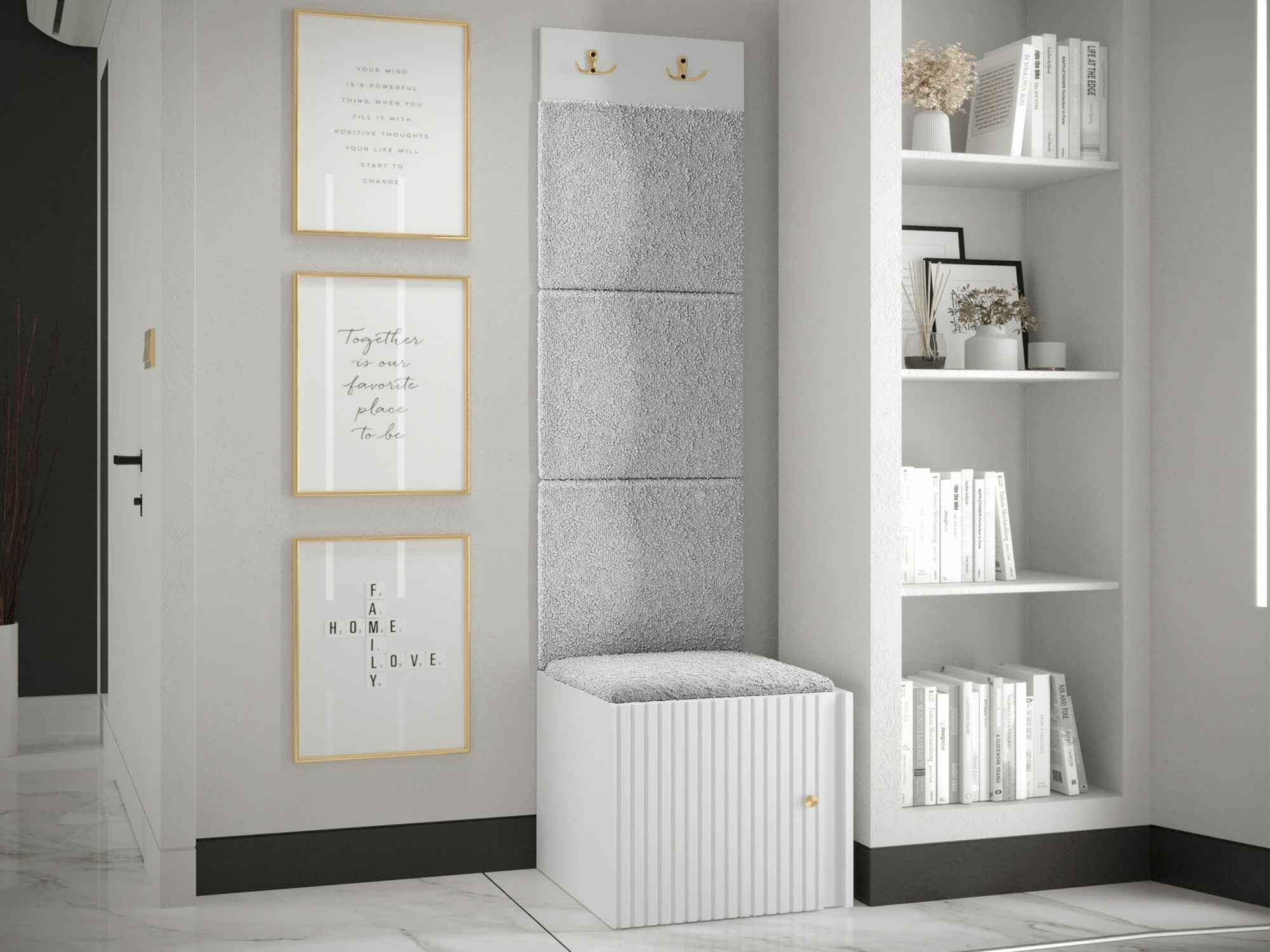 Komplet za predsobo Hartford 386 (Bela)