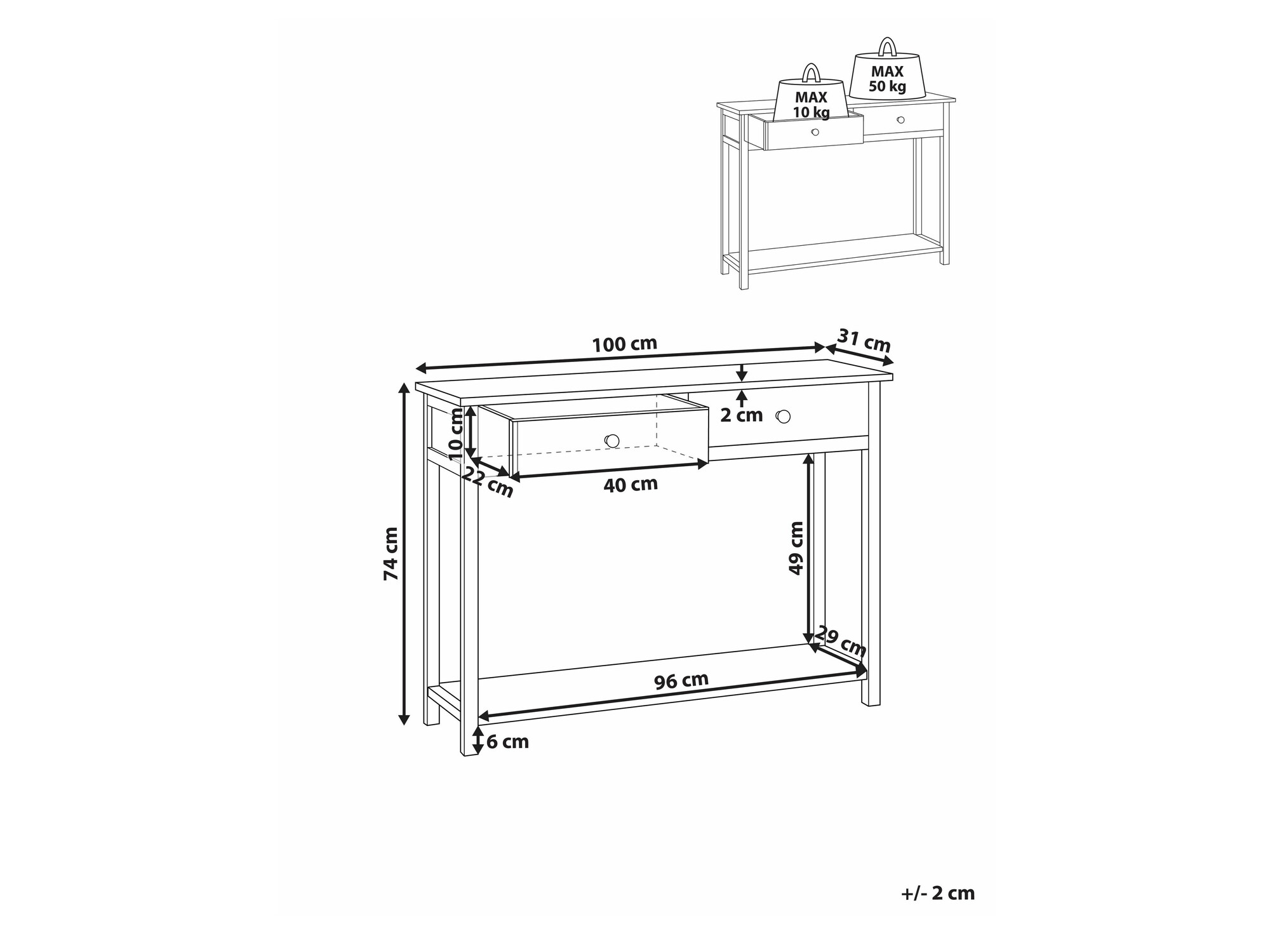 Konzolna miza Melmone 103