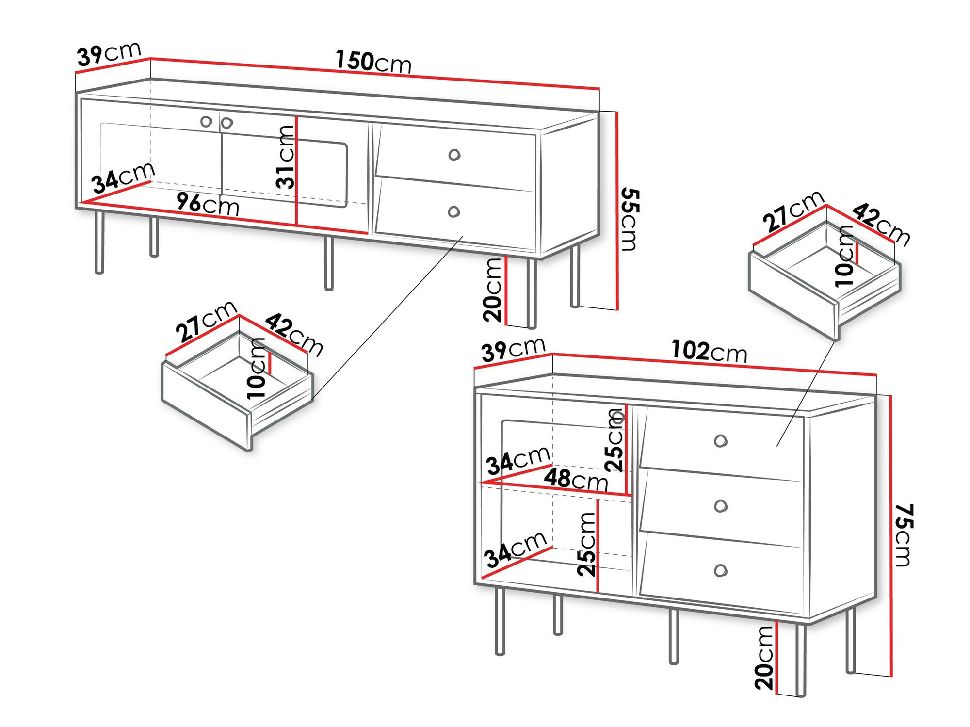 Komplet za dnevno sobo Feletri 108 (Bela)