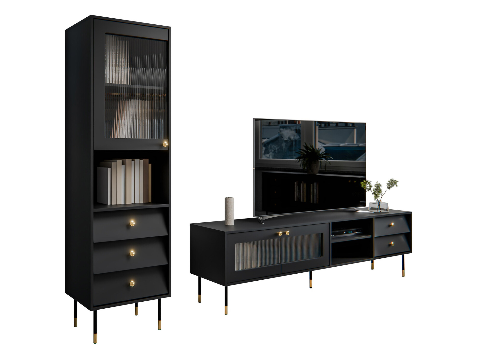 Komplet za dnevno sobo Feletri 109 (Črna)