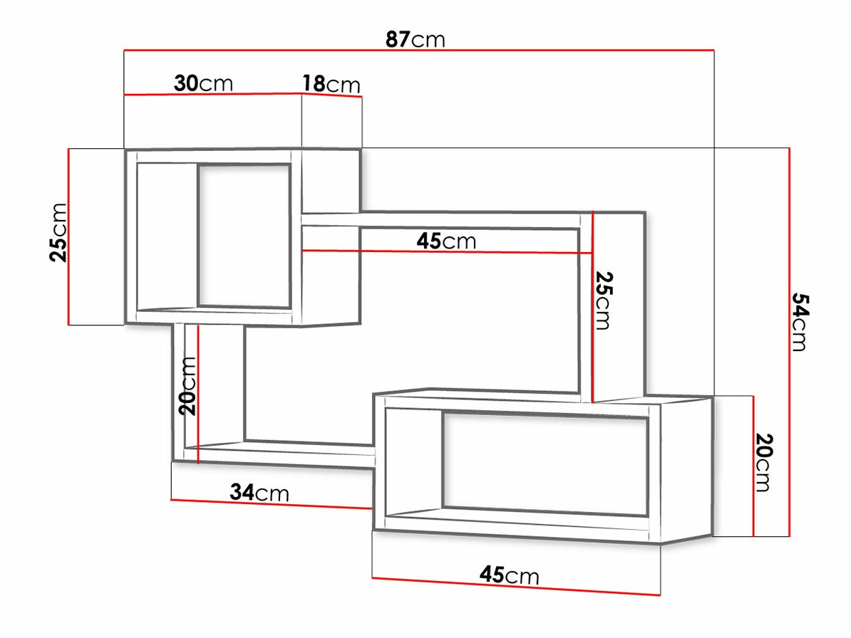 Stenska polica Sarasota 106 (Grafit)