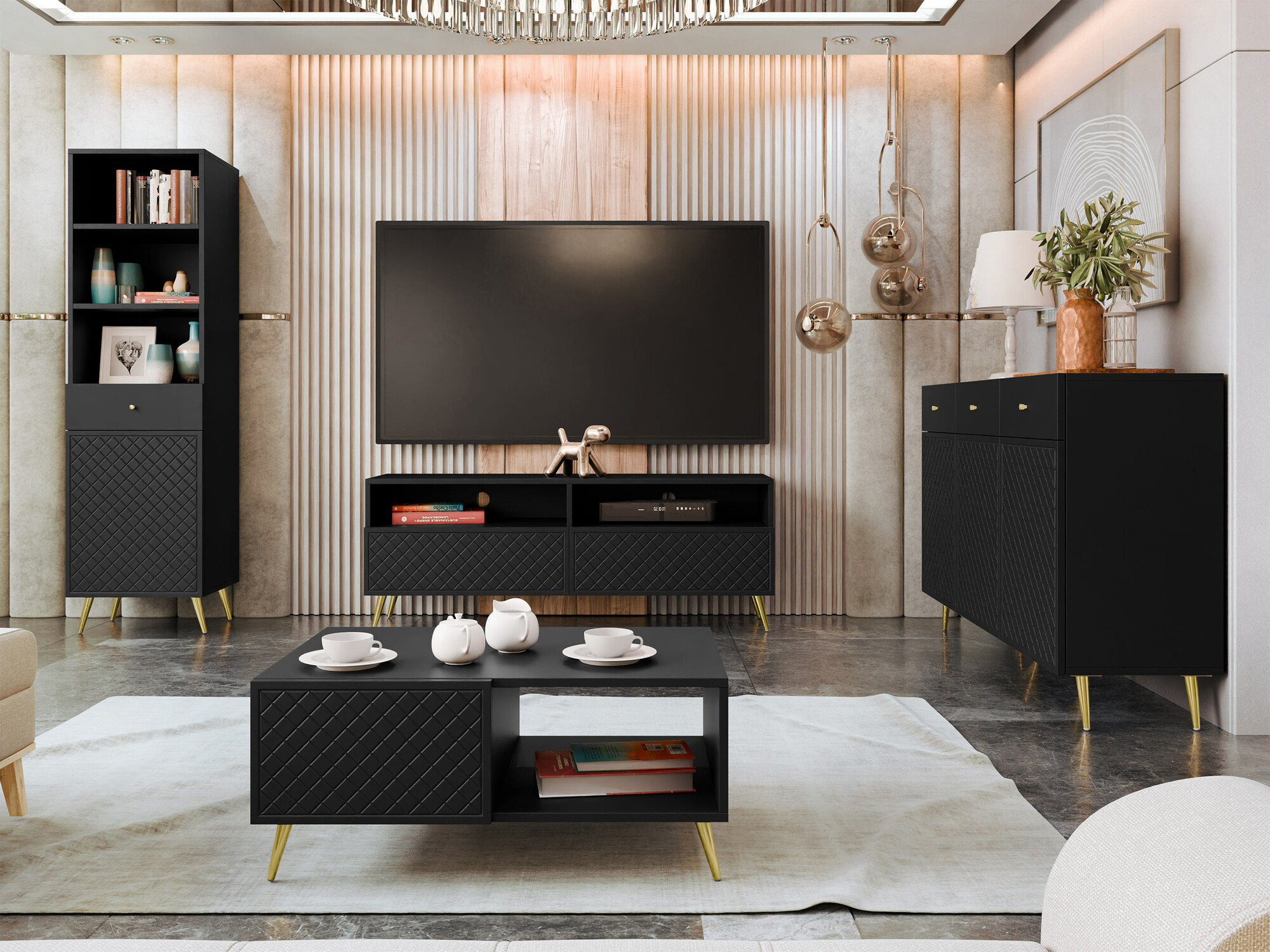 TV-omarica Comfivo Pavo (Črna)