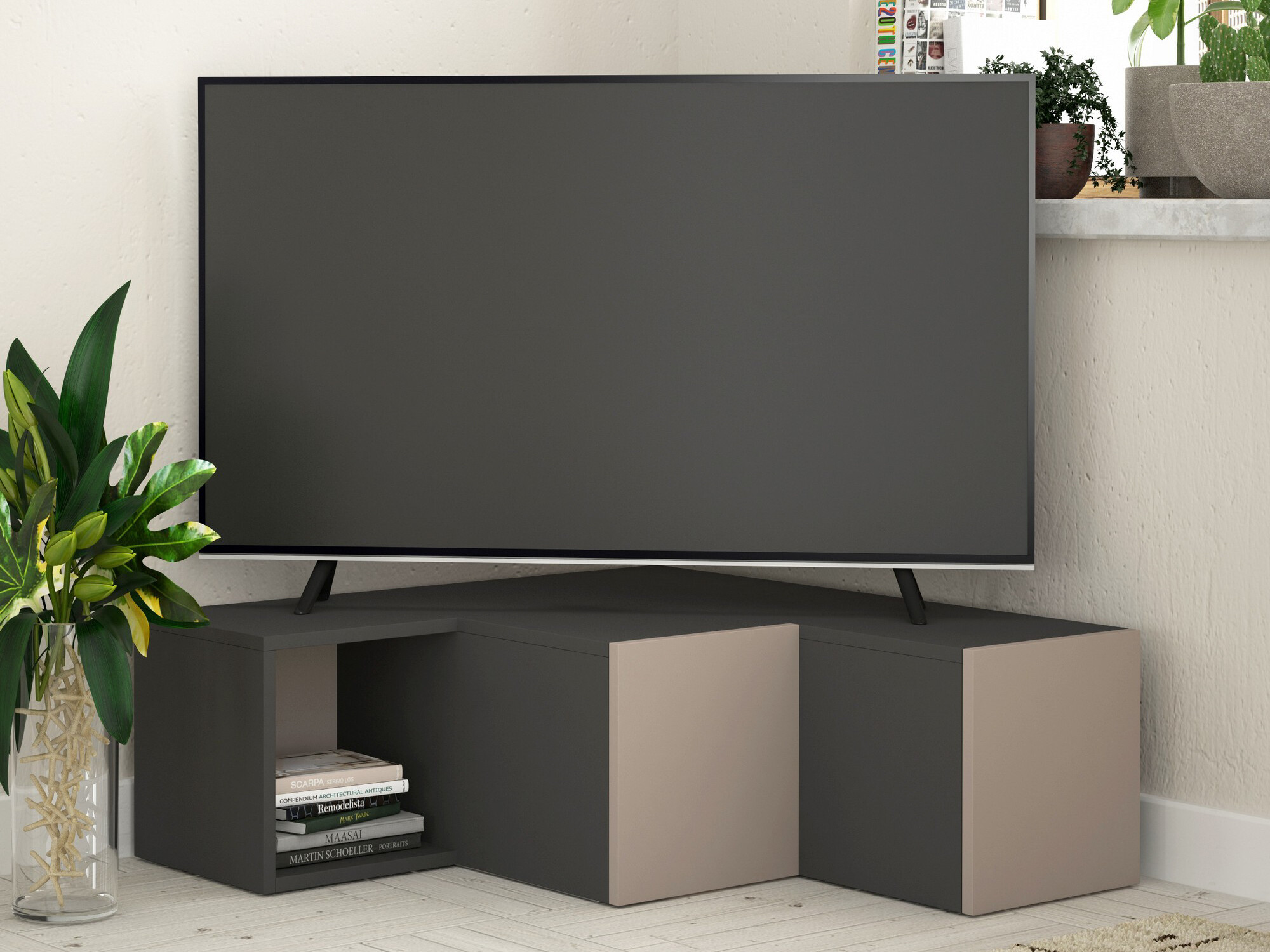 TV-omarica Kailua 1058 (Antracit + Svetlo rjava)