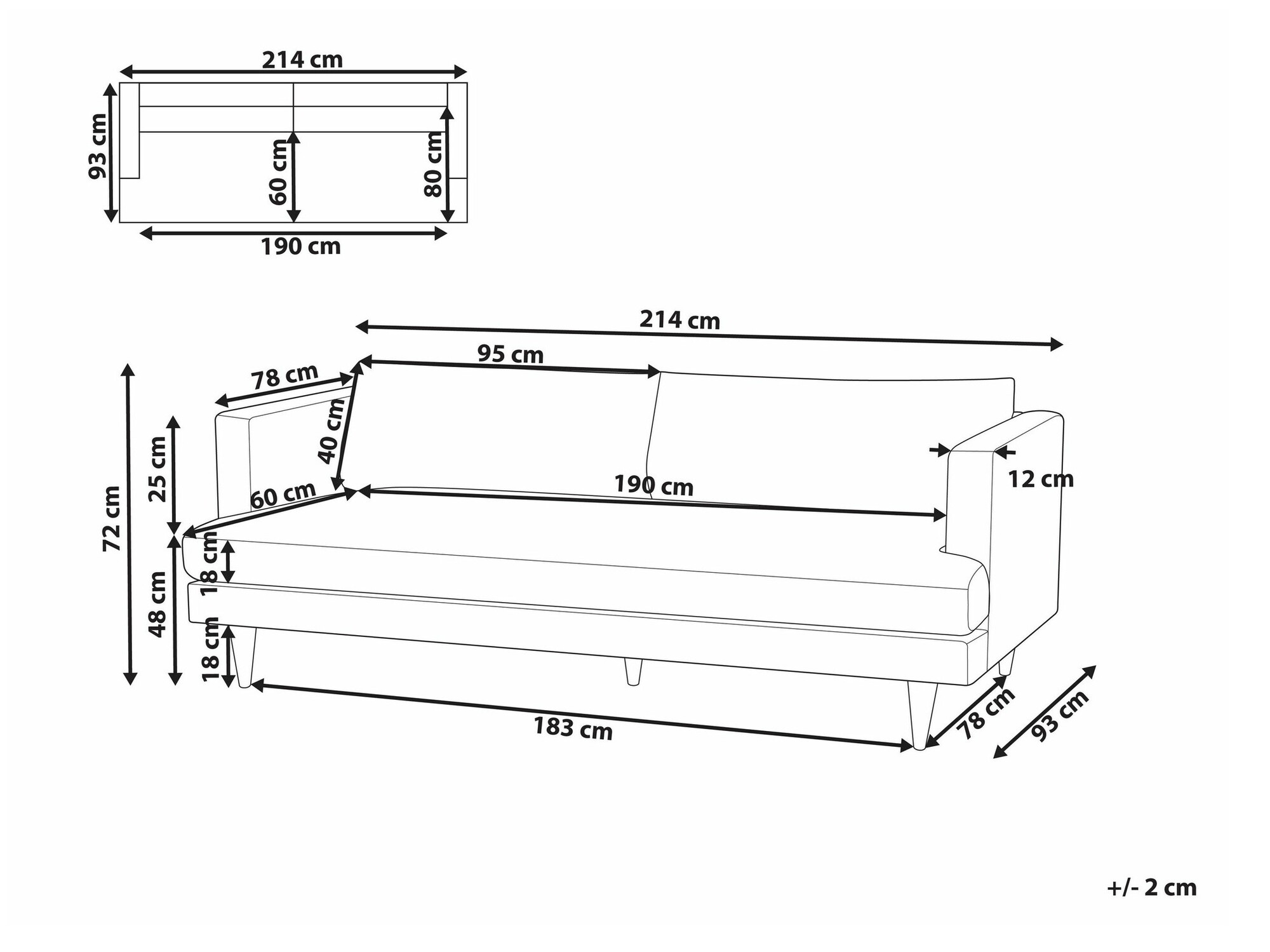 Kavč Berwyn 2232 (Svetlo rjava)