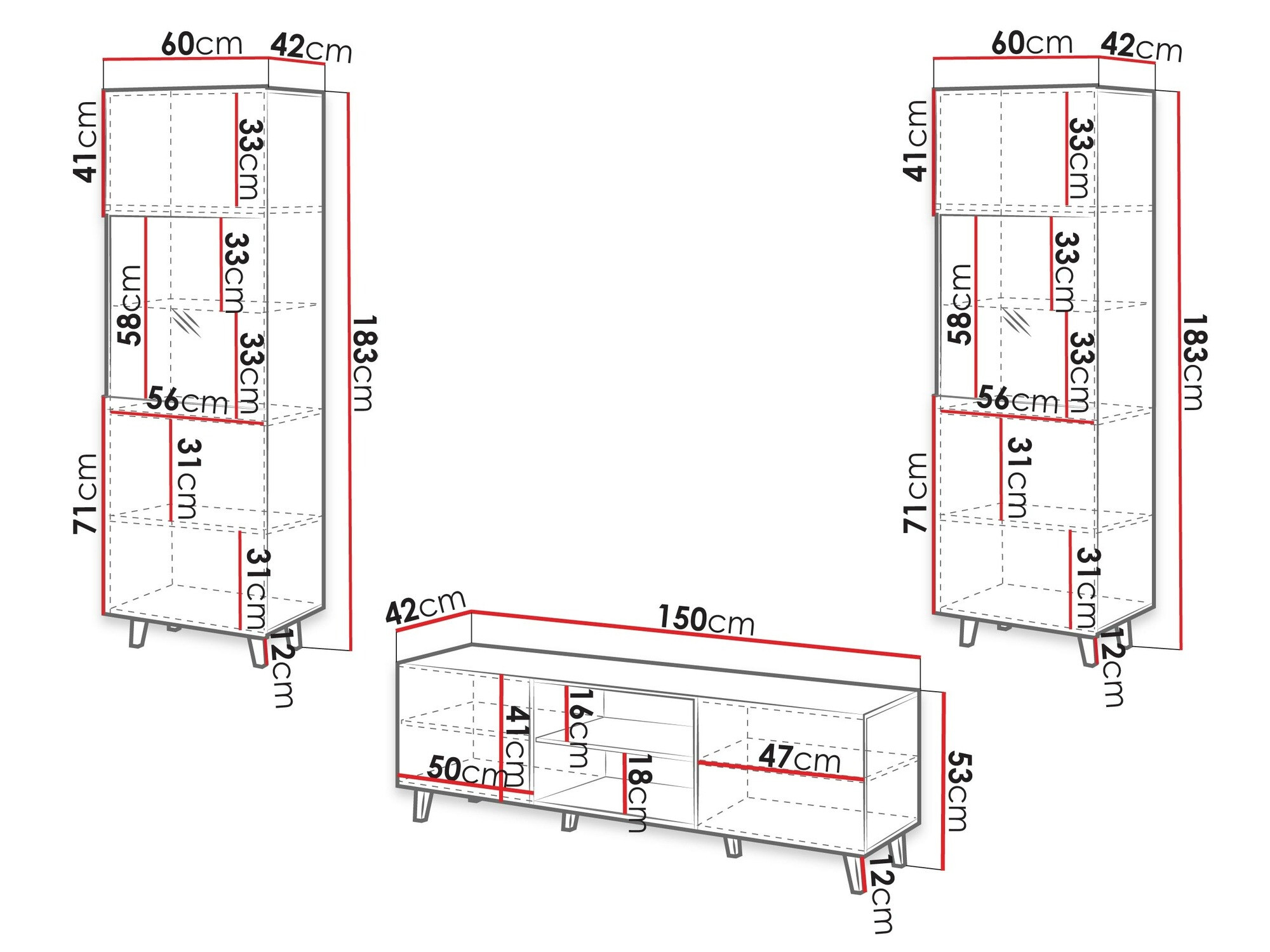 Komplet za dnevno sobo Comes (Wotan hrast)