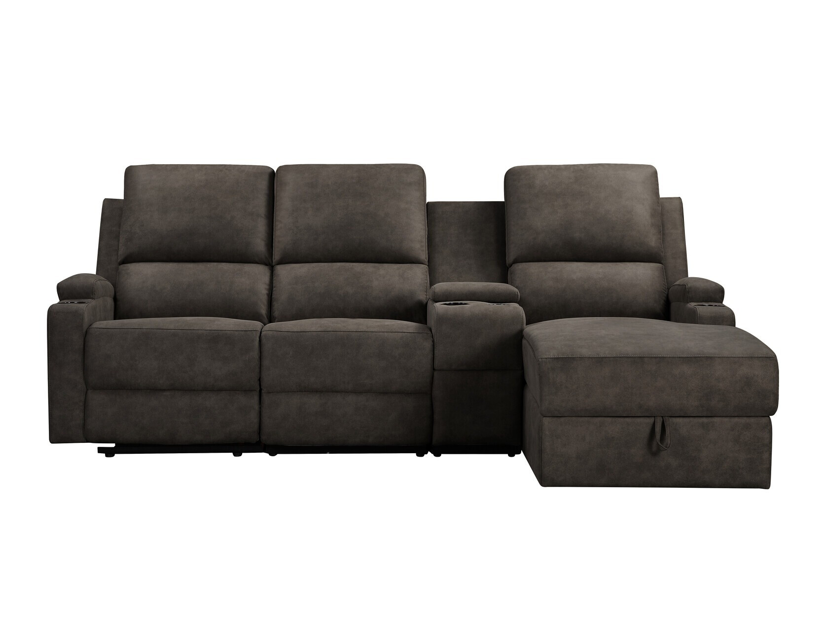 Kotna garnitura s počivalnikom Denton 1368 (Temno rjava)