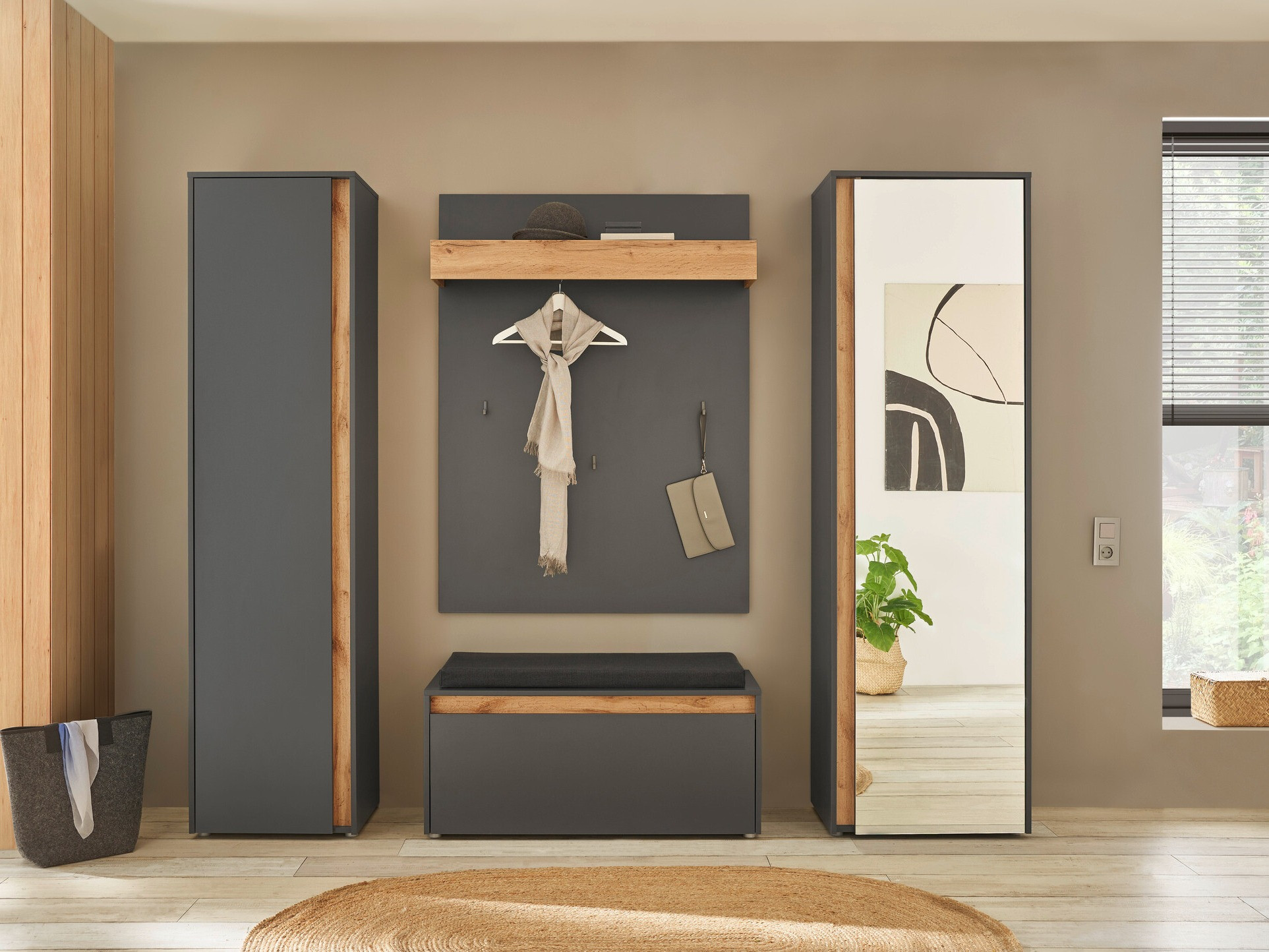 Garderobna omara Elbsori 160 (Antracit)