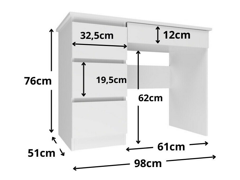 Pisalna miza Elbvelu 108 (Siva)