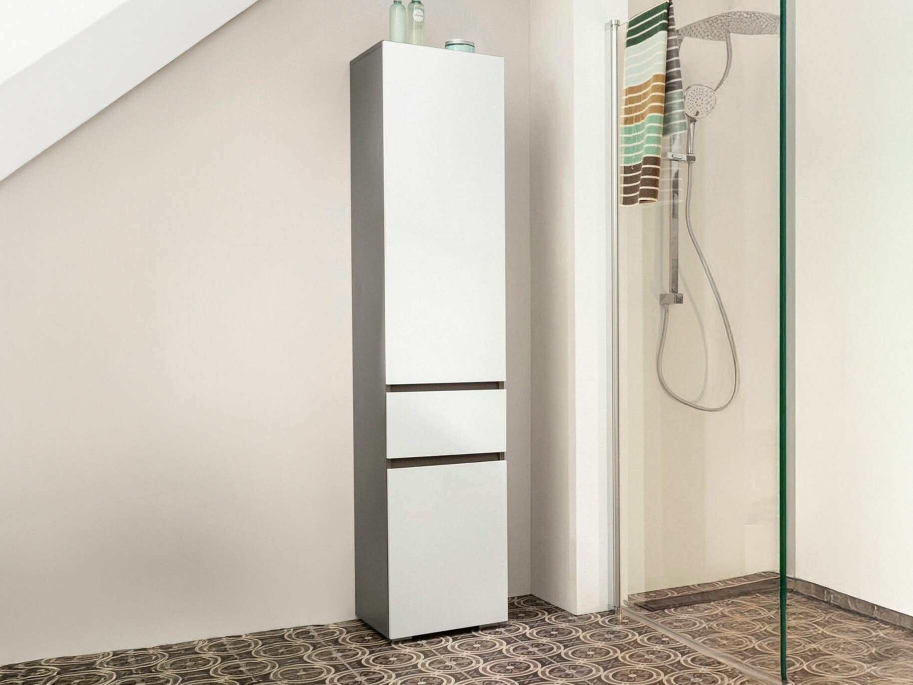 Prostostoječa Kopalniška omarica Soncamu 106 (Bela + Antracit)