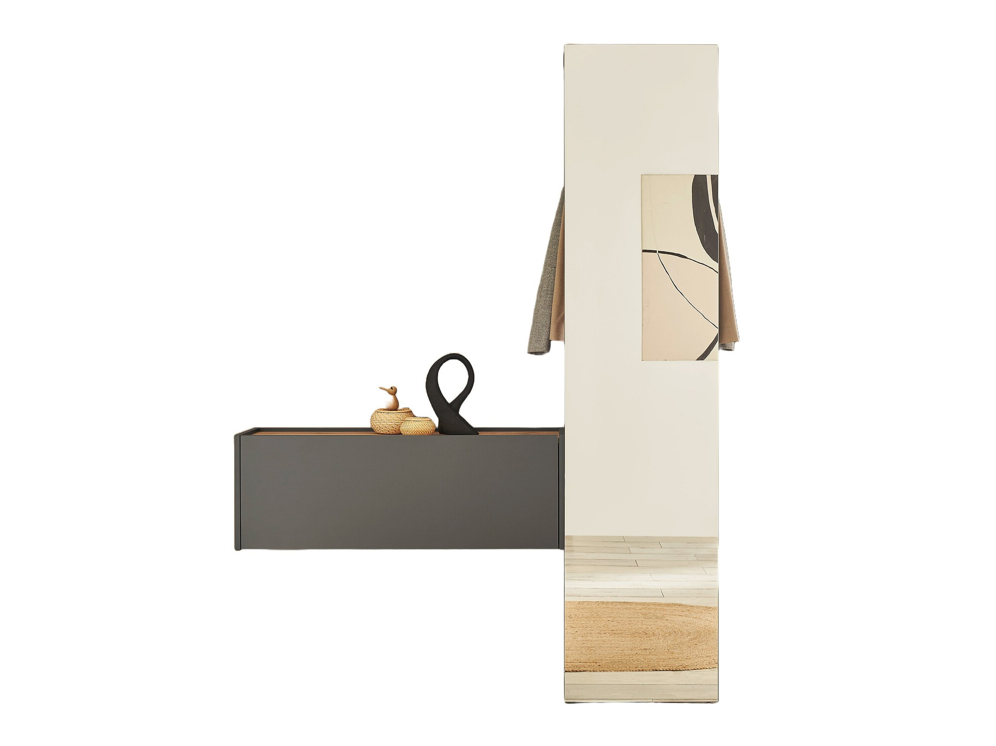 Komplet za predsobo Elbsori 166 (Antracit)