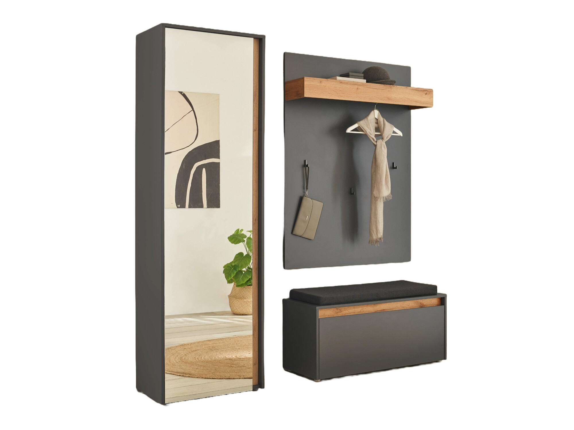 Komplet za predsobo Elbsori 167 (Antracit)