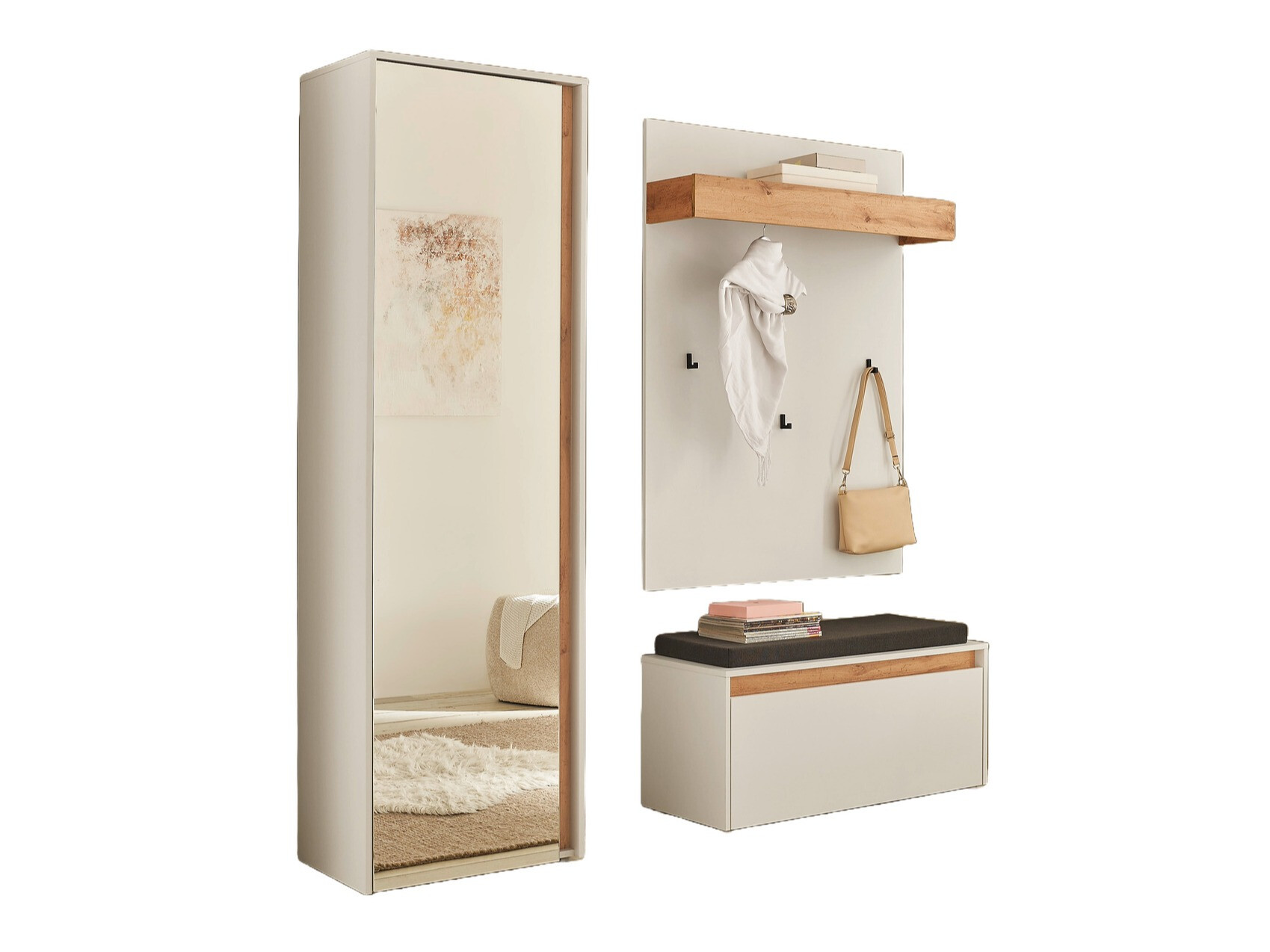 Komplet za predsobo Elbsori 167 (Bela)