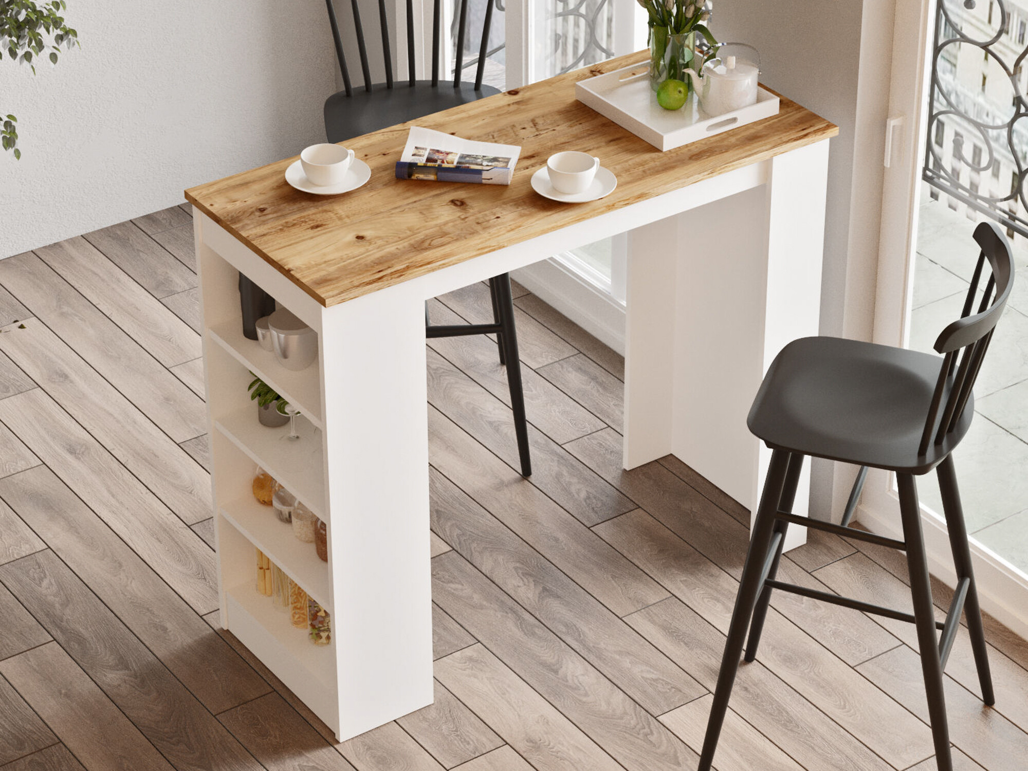 Barska miza Kailua 477 (Bela + Bor)