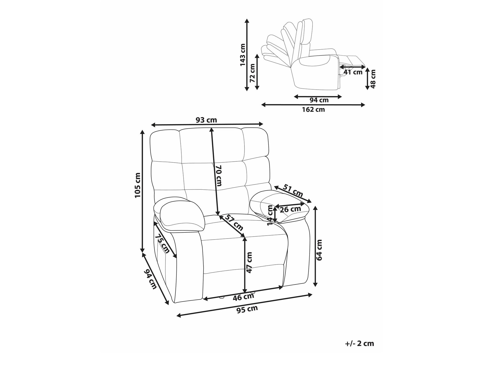 Fotelj s počivalnikom Berwyn 2249 (Svetlo rjava)