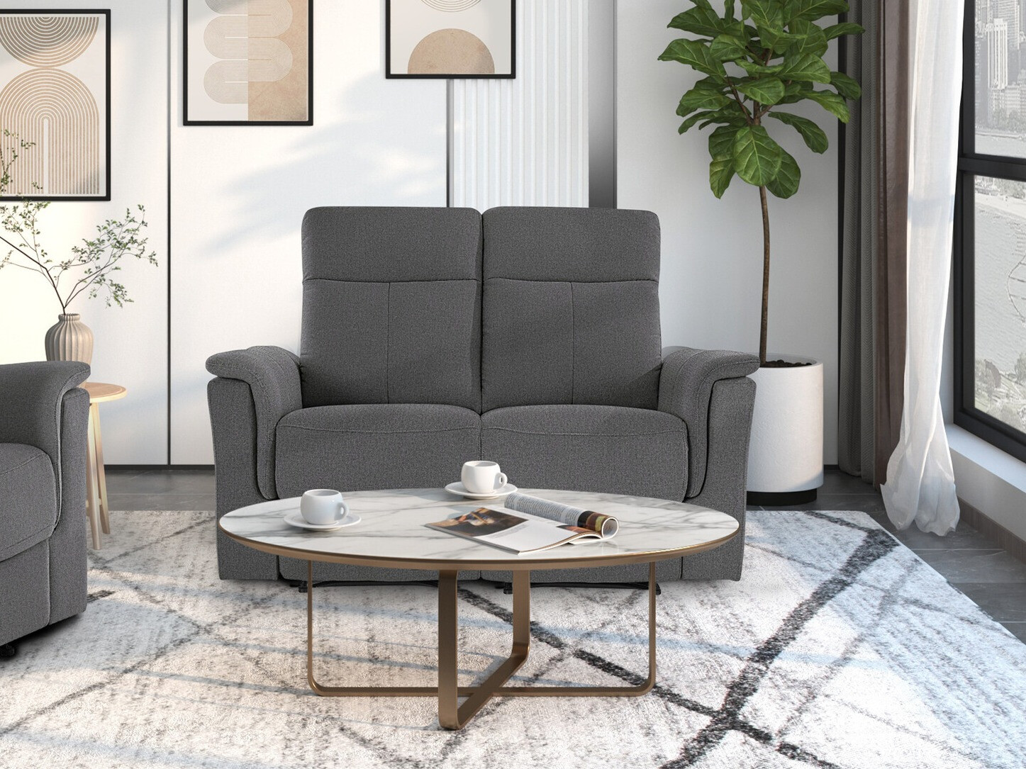 Kavč s počivalnikom Denton 1421 (Antracit)