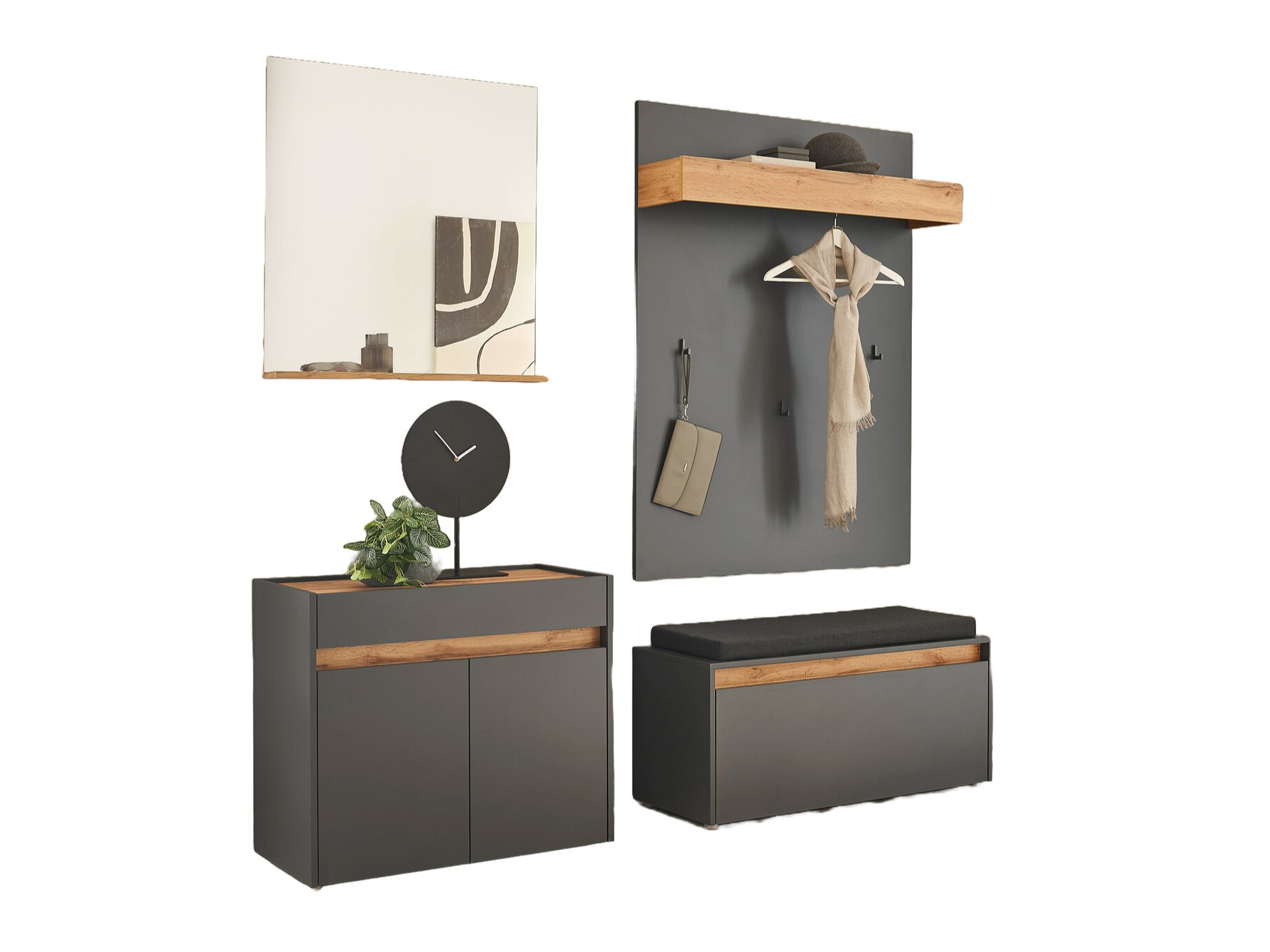 Komplet za predsobo Elbsori 168 (Antracit)