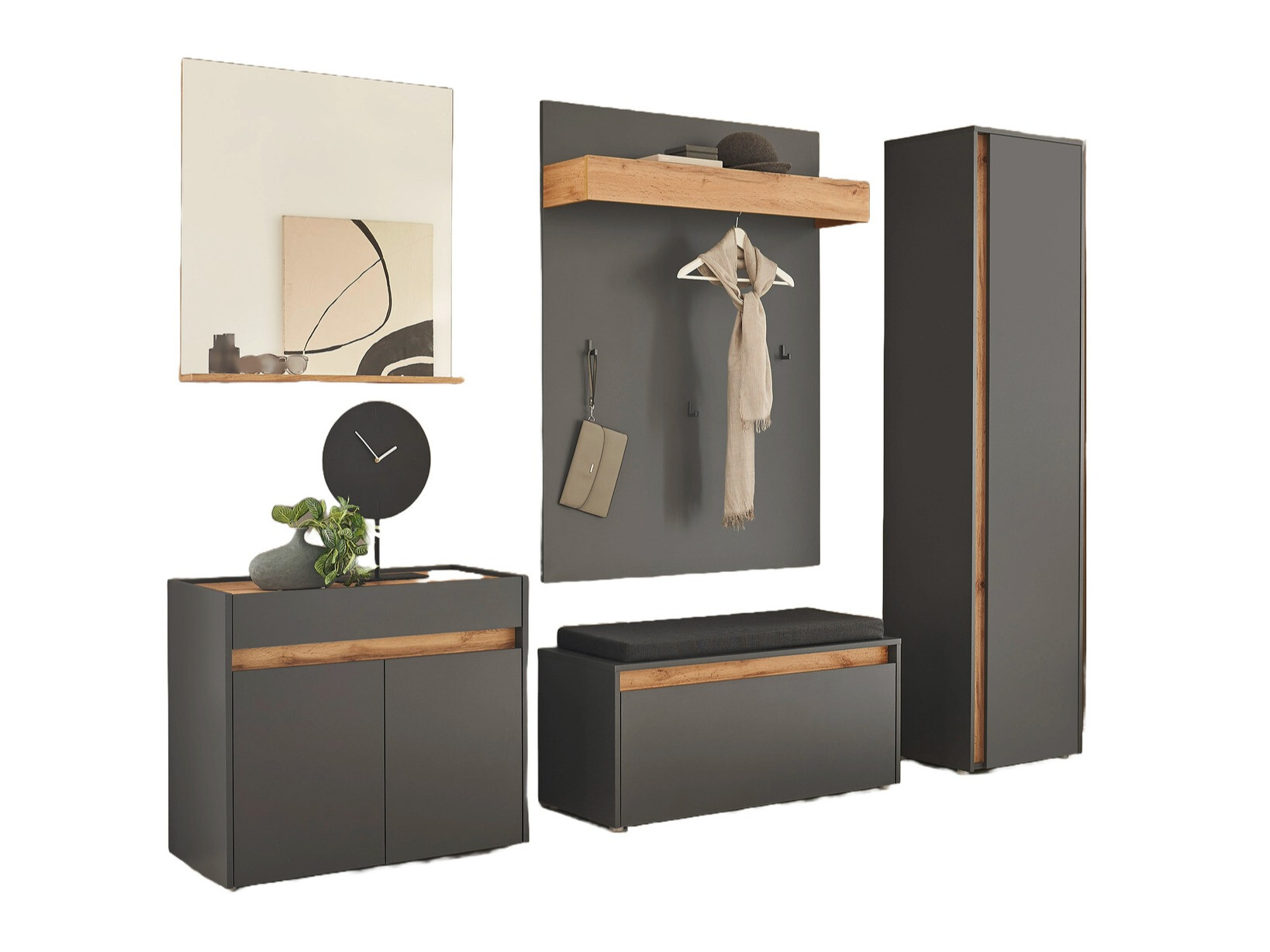 Komplet za predsobo Elbsori 168 (Antracit)