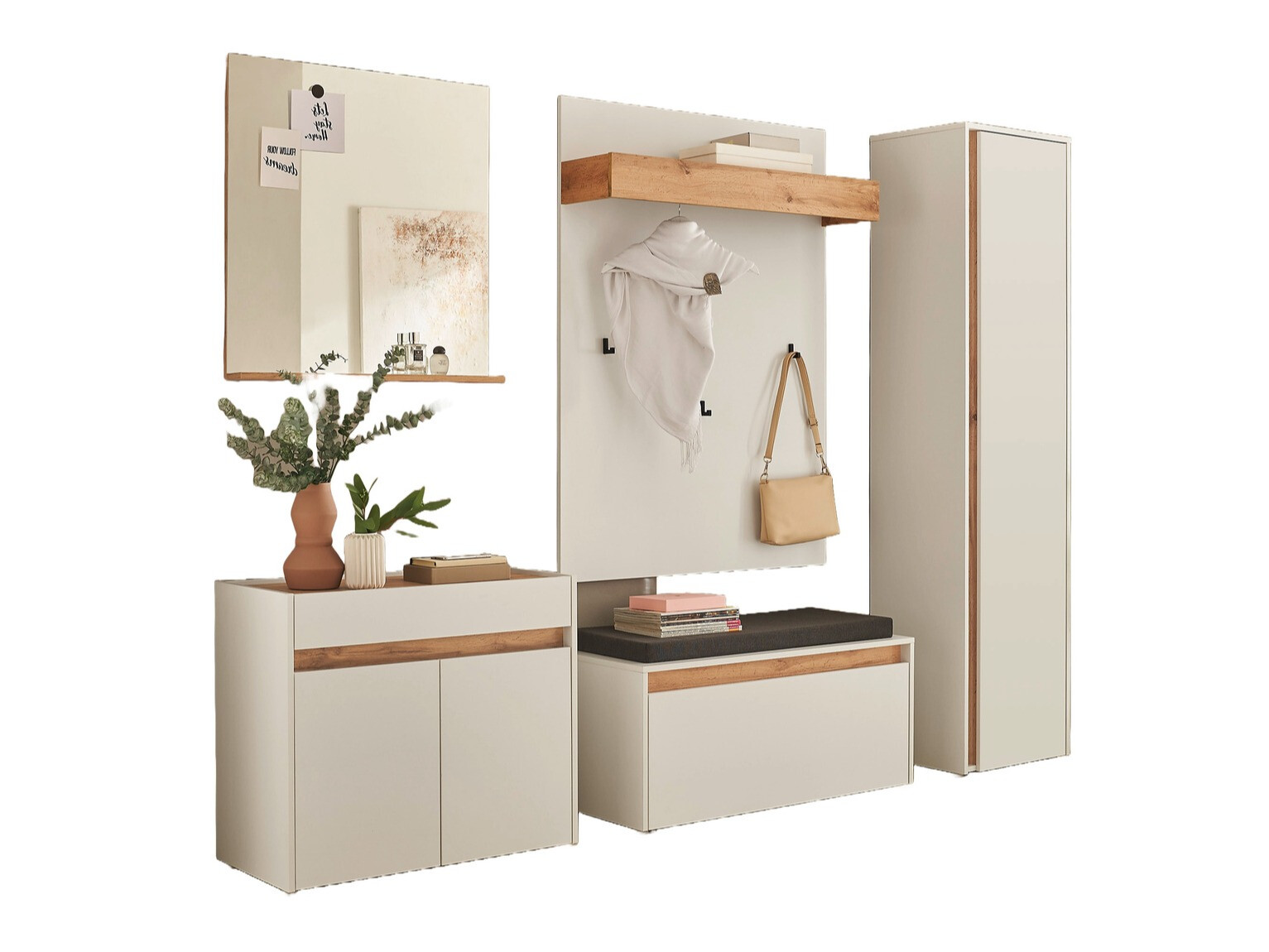 Komplet za predsobo Elbsori 168 (Bela)