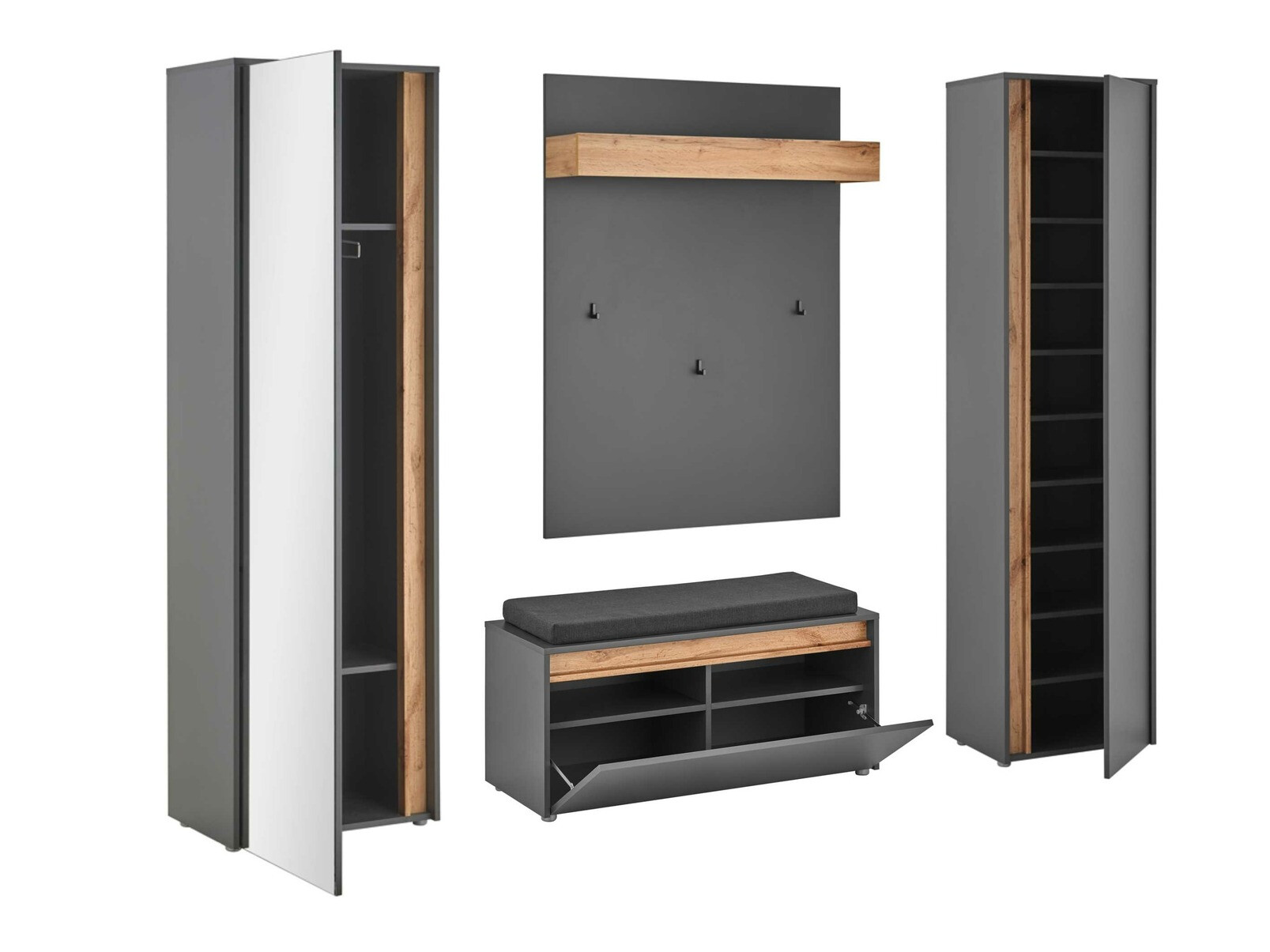 Komplet za predsobo Elbsori 169 (Antracit)