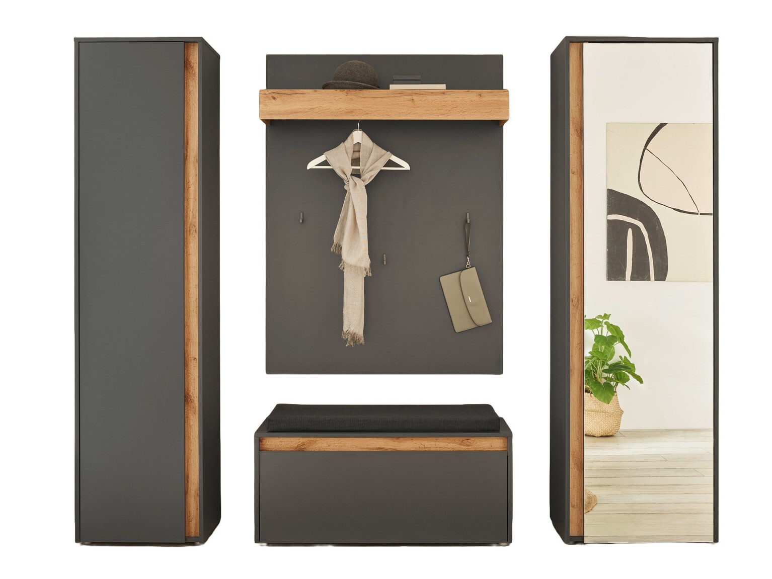 Komplet za predsobo Elbsori 169 (Antracit)