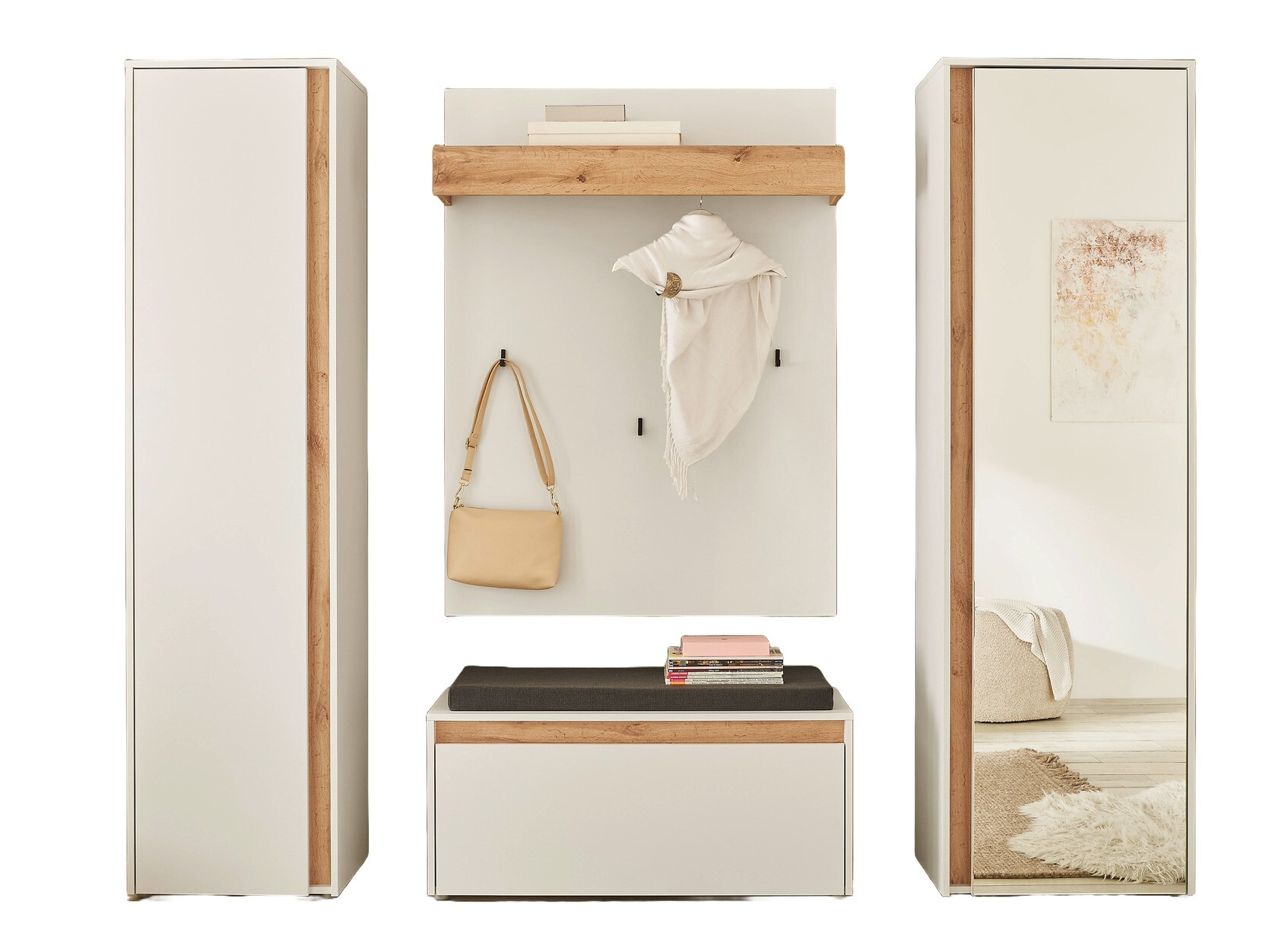 Komplet za predsobo Elbsori 169 (Bela)