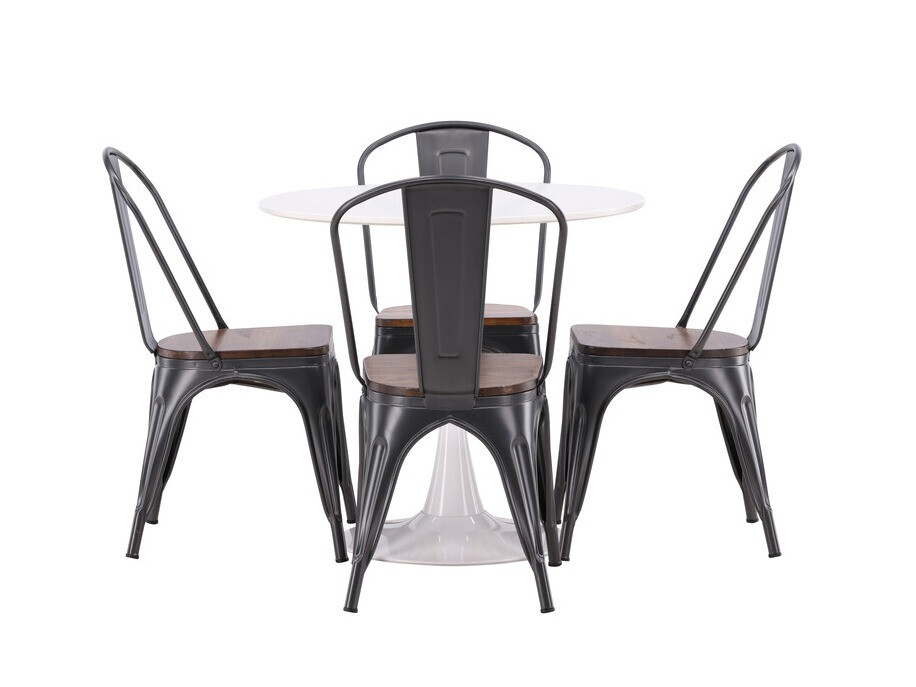 Jedilniški komplet Dallas 4589 (Črna + Oreh)