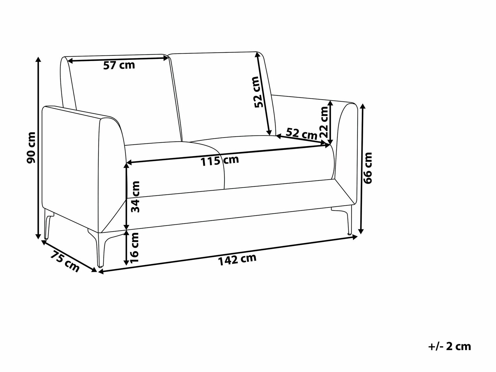 Kavč Berwyn 763 (Siva)