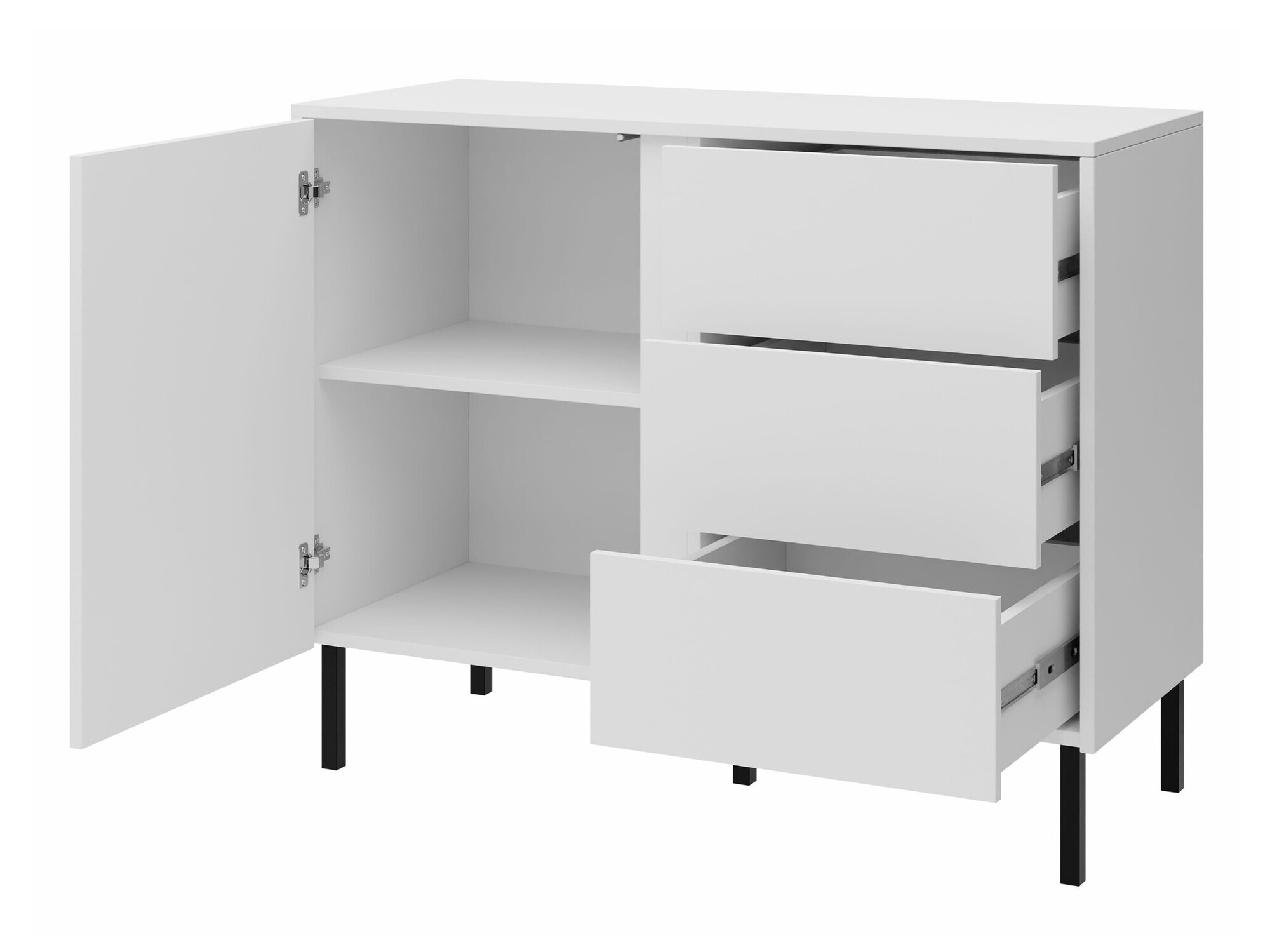 Komoda Lumiri 104 (Hrast + Črna)