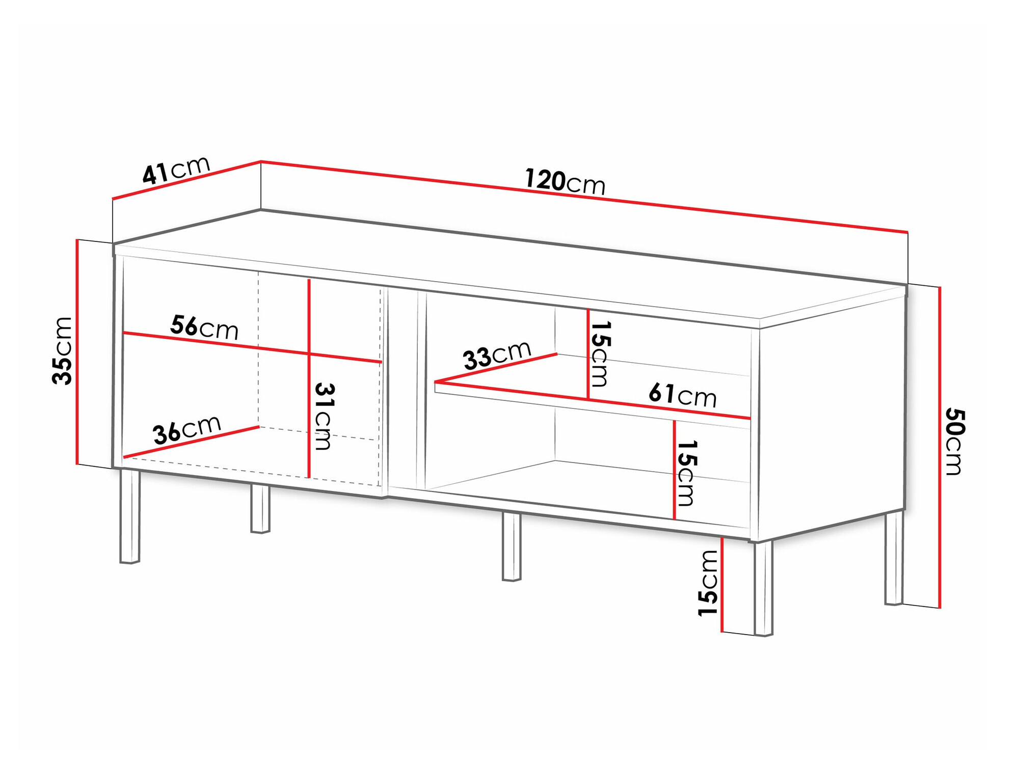 TV-omarica Lumiri 106 (Hrast + Črna)
