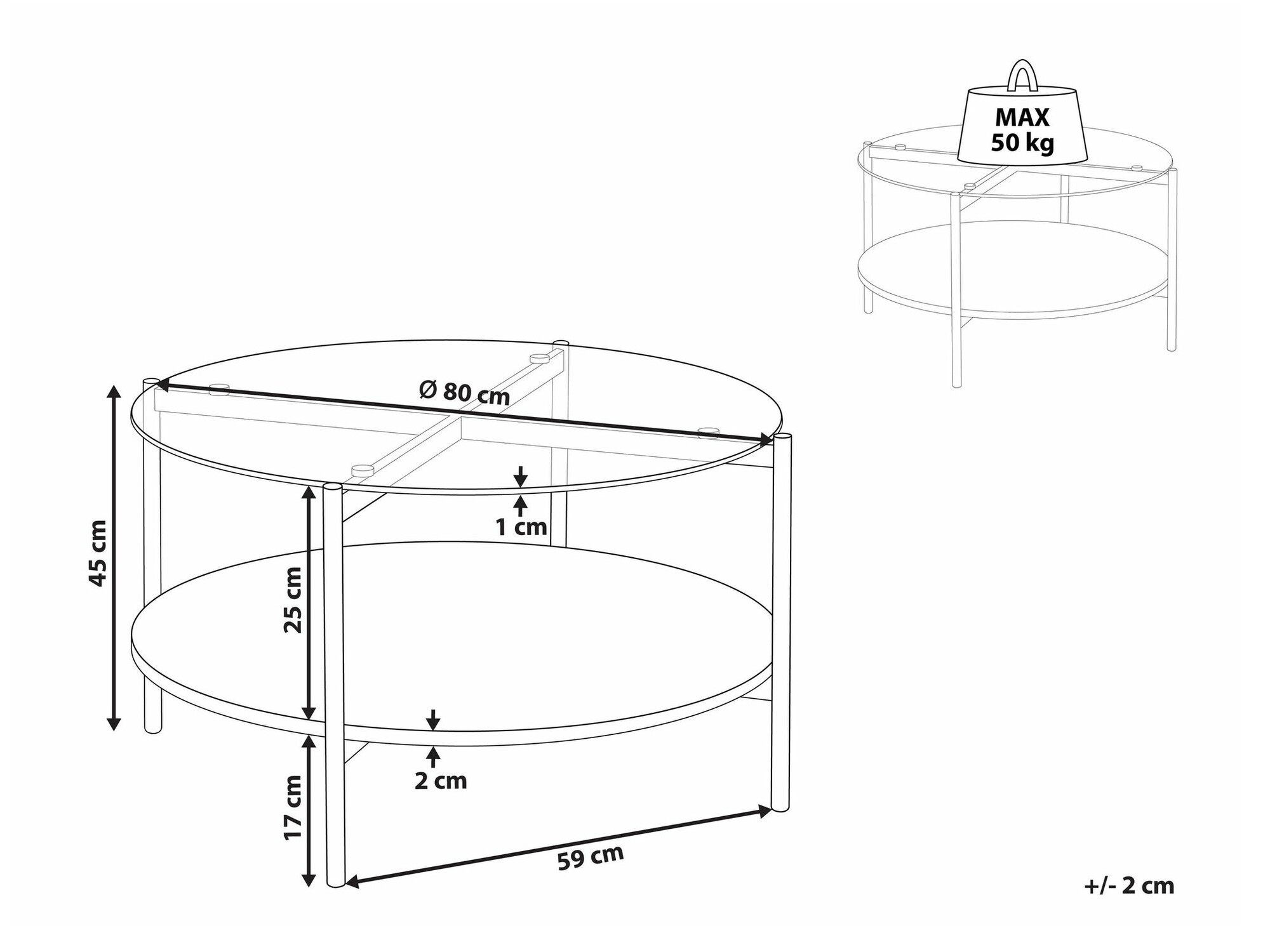 Klubska mizica Berwyn 2275 (Zlata + Svetel les)