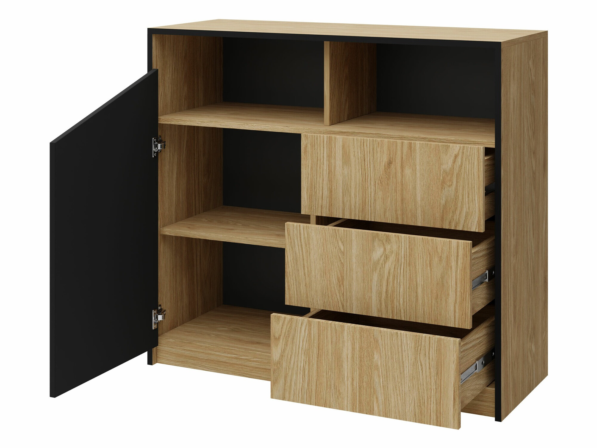 Komoda Tenreme 103 (Hrast + Črna)