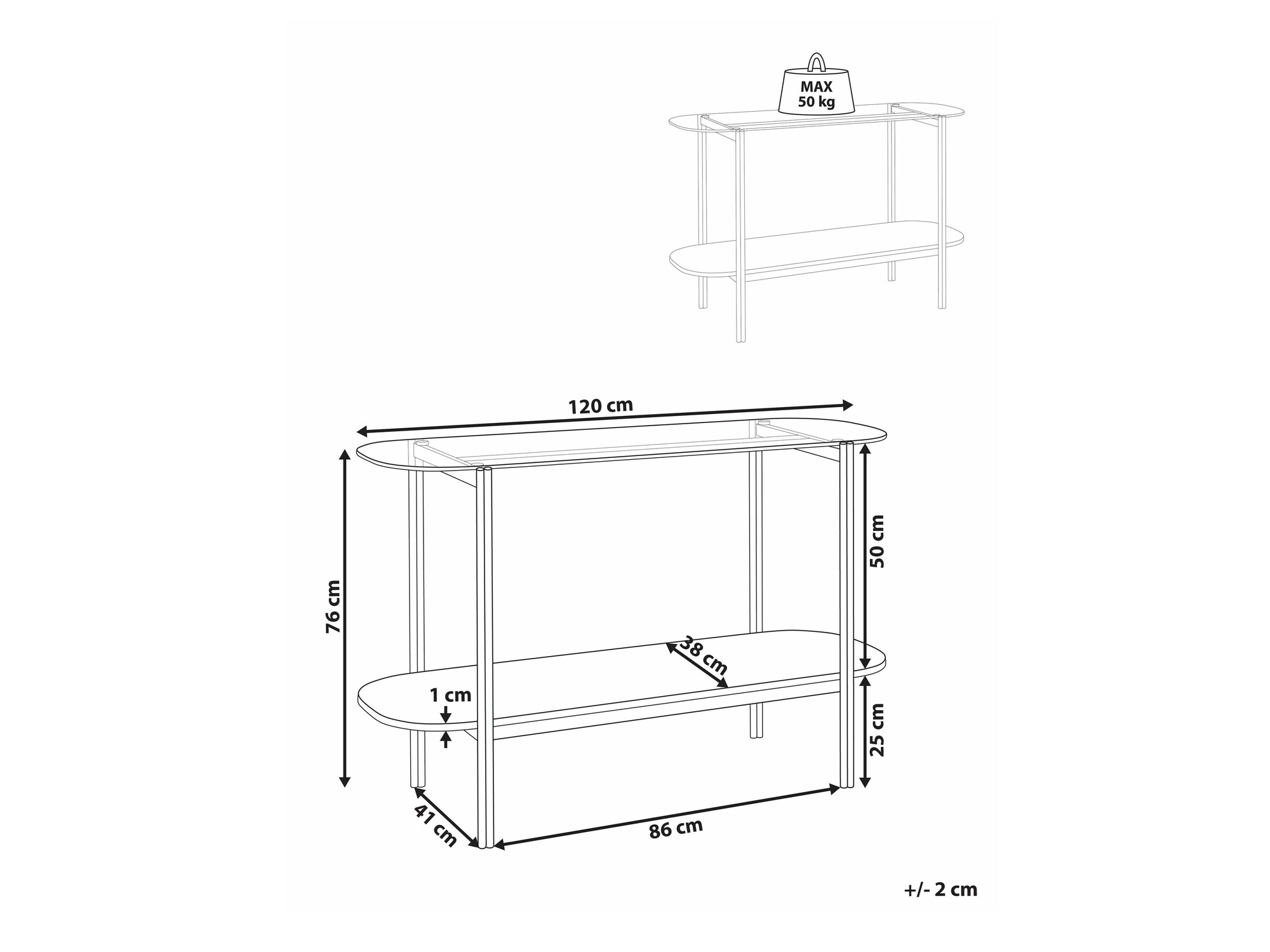 Konzolna miza Berwyn 2278 (Srebrna + Svetel les)