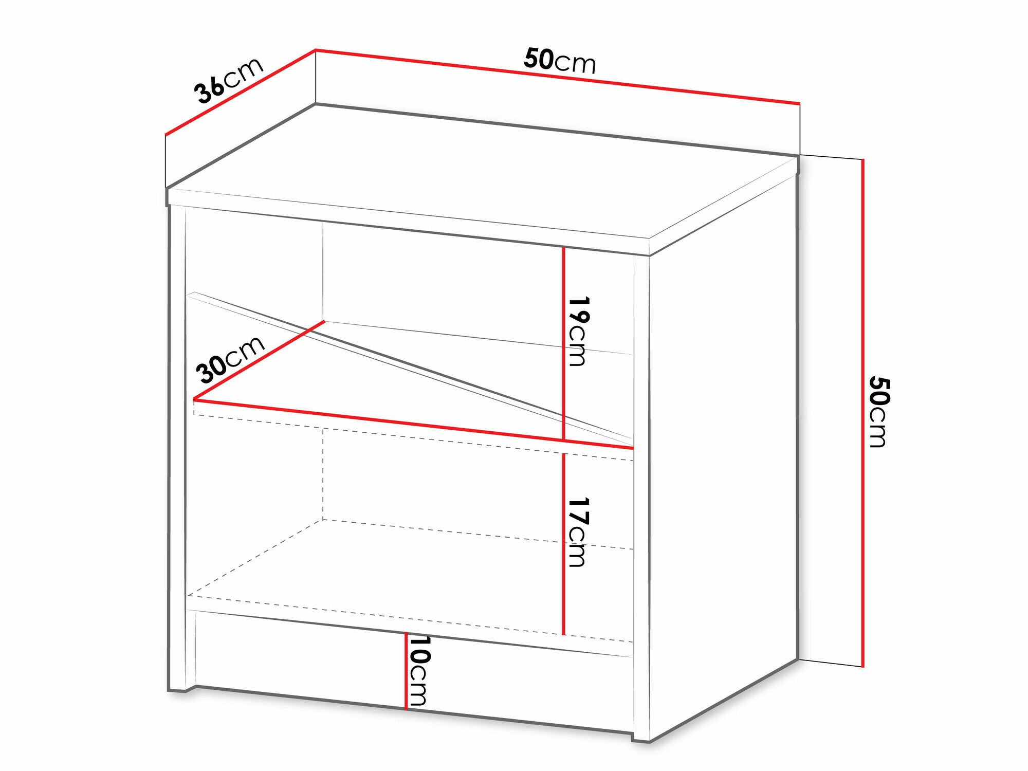 Nočna omarica Tenreme 105 (Hrast + Črna)