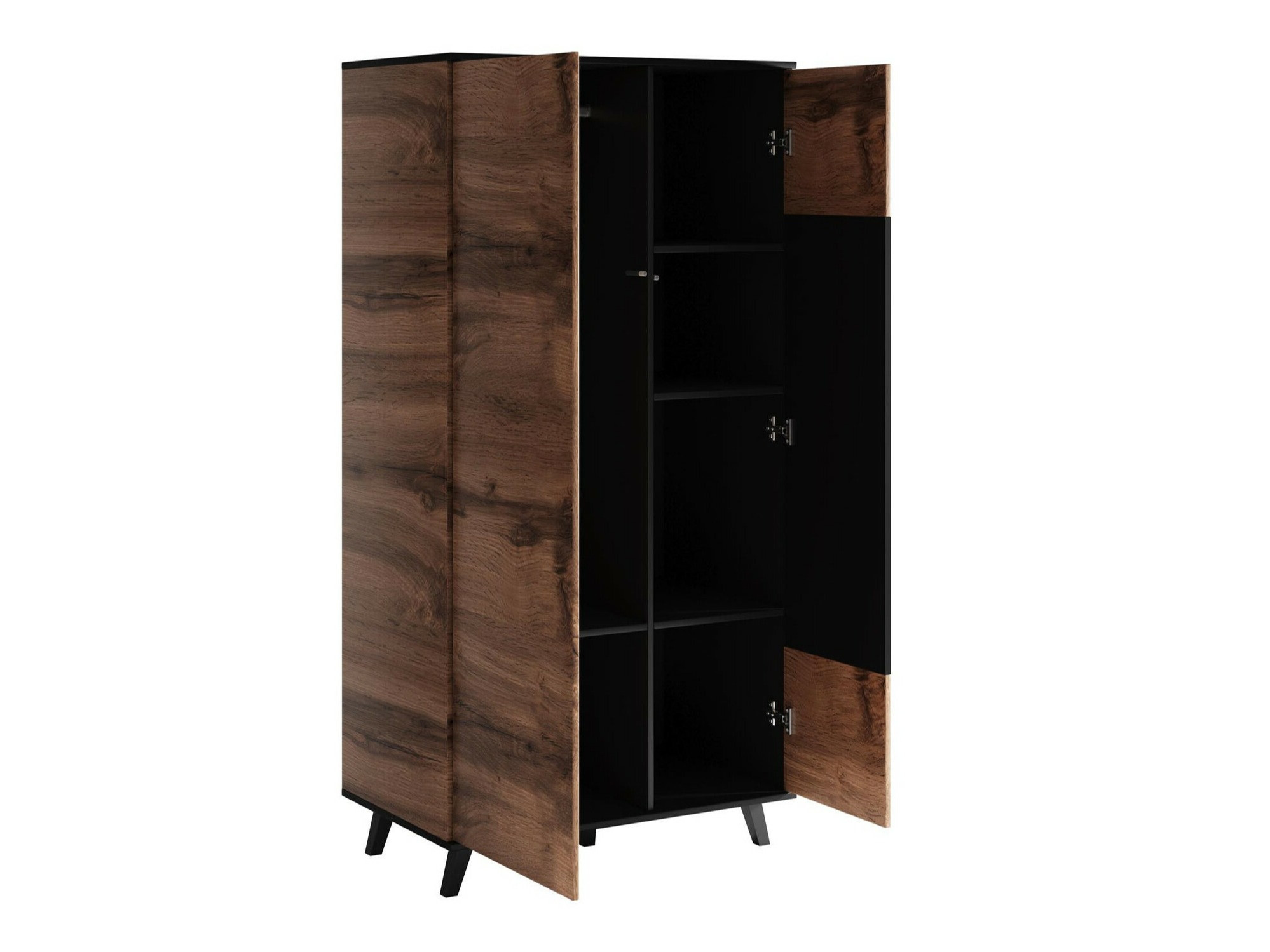 Garderobna omara Luelia 113 (Črna + Wotan hrast)