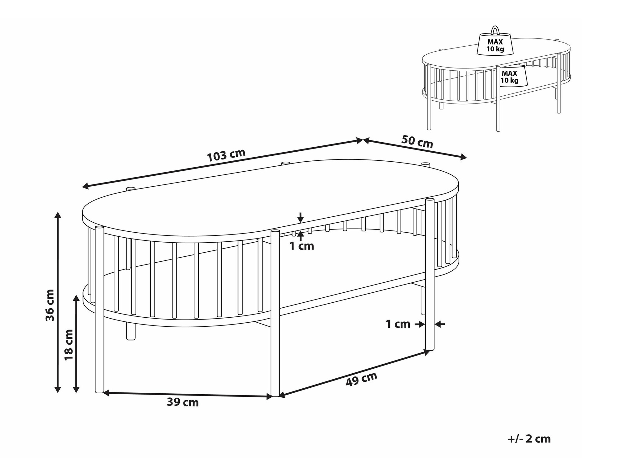 Klubska mizica Berwyn 2282