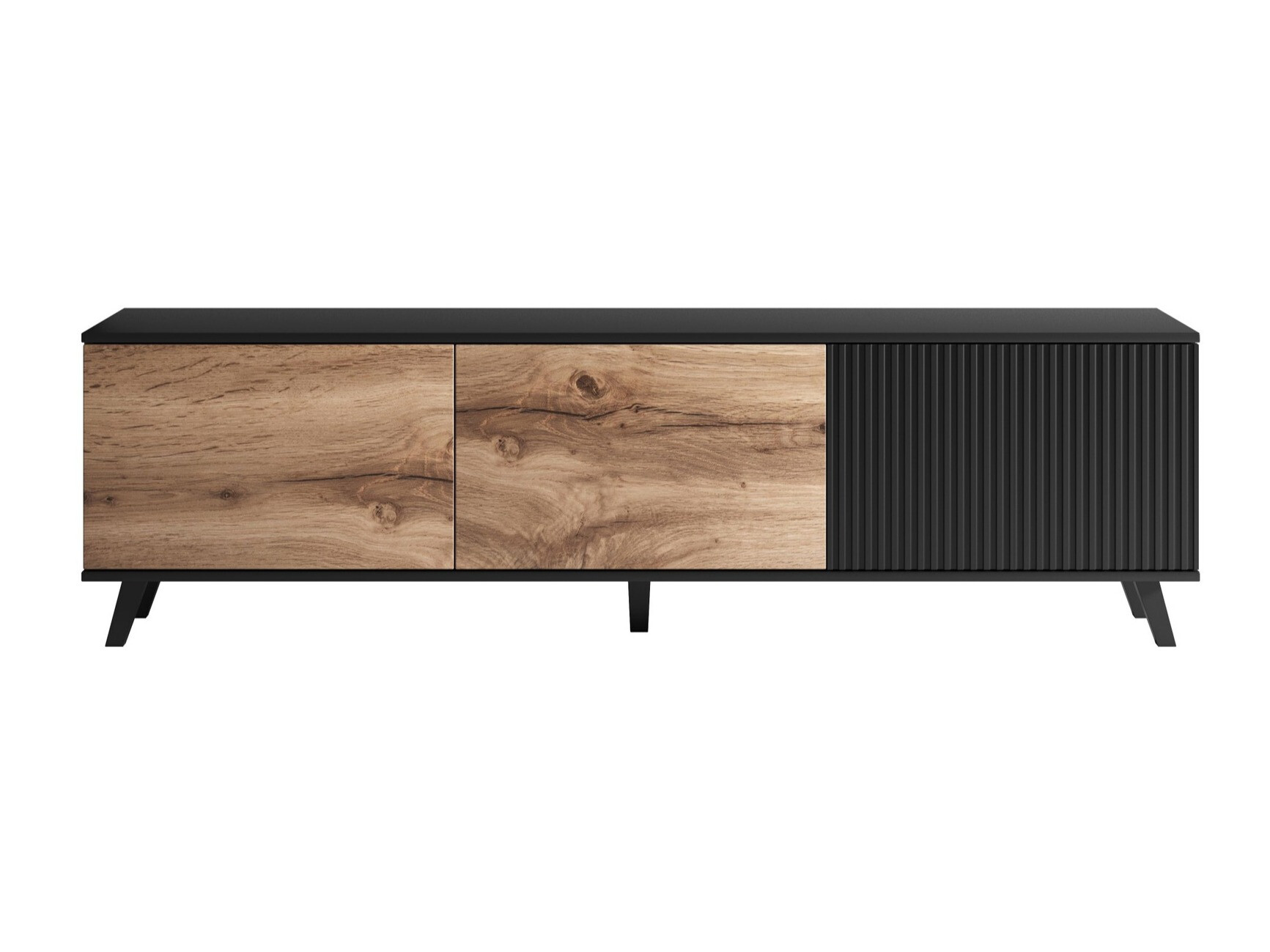 TV-omarica Luelia 115 (Črna + Wotan hrast)