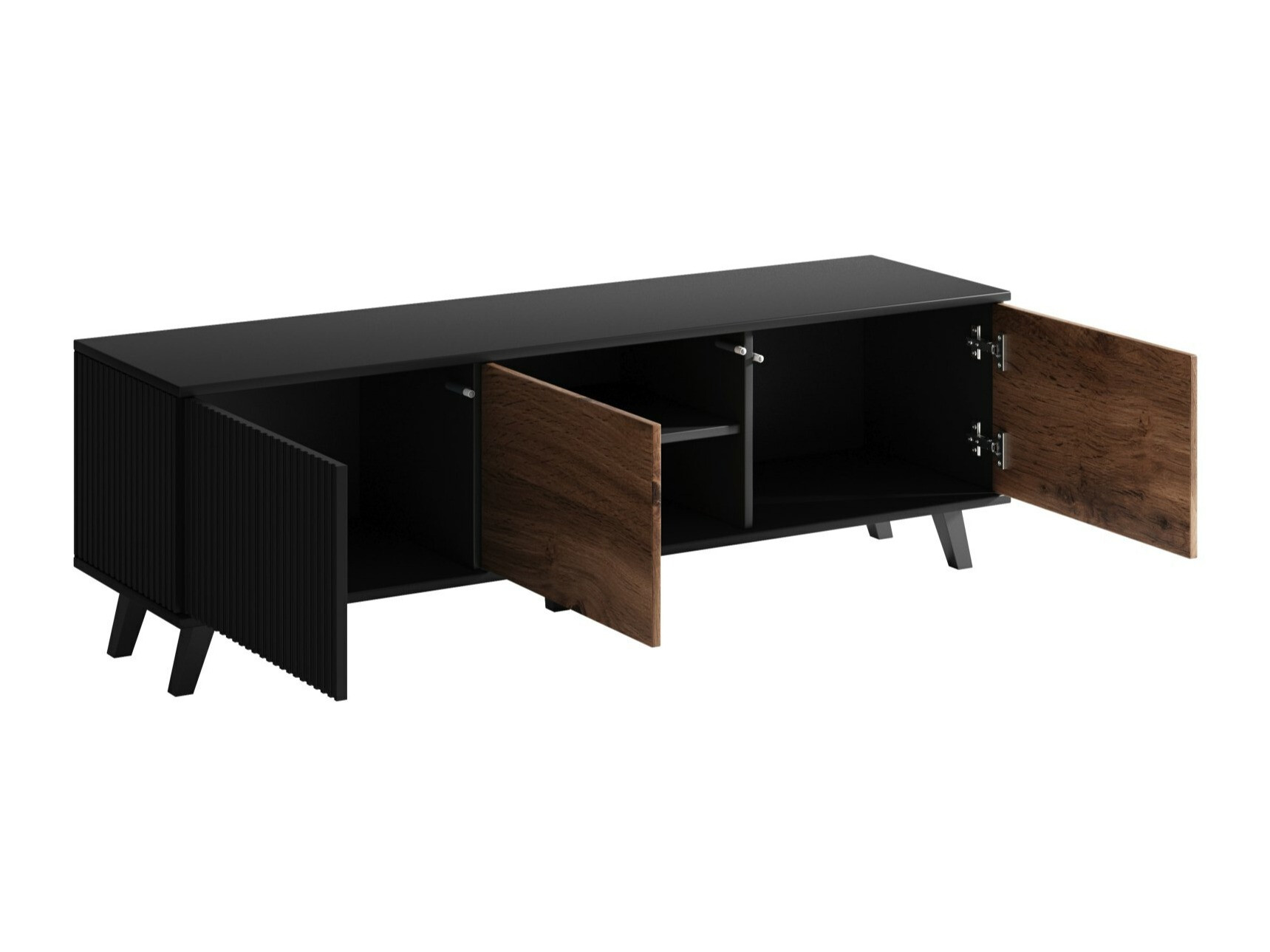 TV-omarica Luelia 116 (Črna + Wotan hrast)