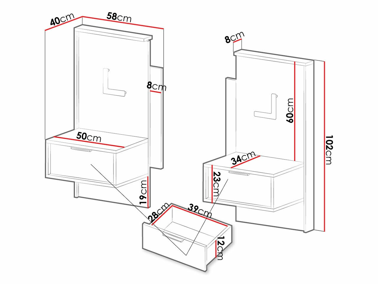 Komplet nočnih omaric Flodale 102
