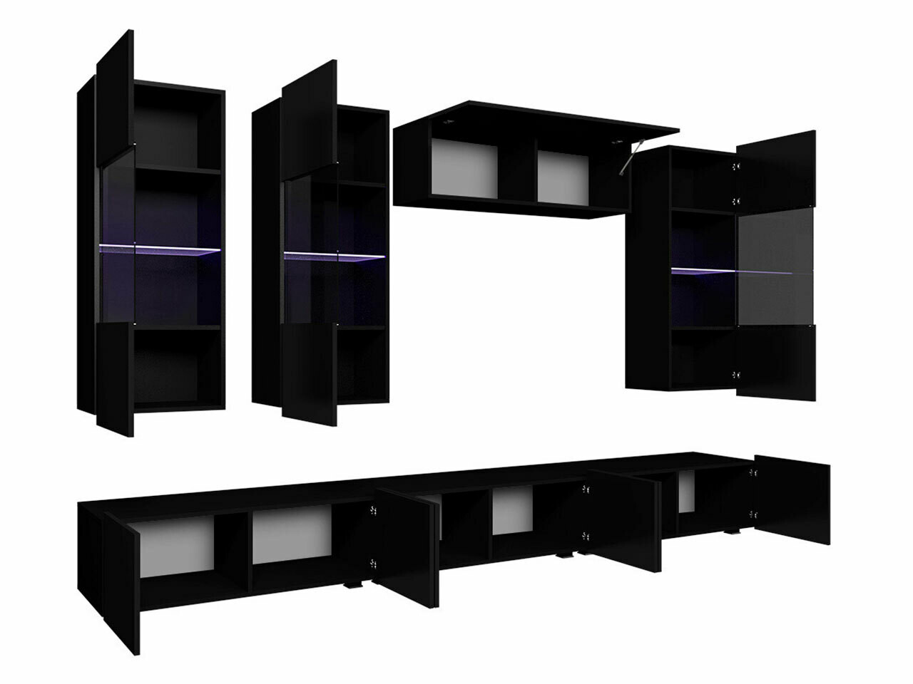 Komplet za dnevno sobo Tivdalu 121 (Bela + Sijaj bela)