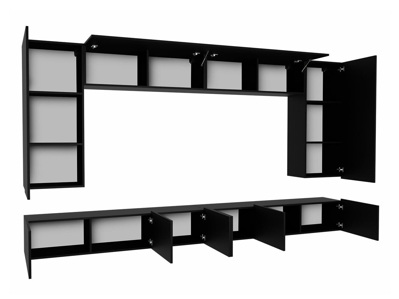 Komplet za dnevno sobo Tivdalu 135 (Bela + Sijaj bela)