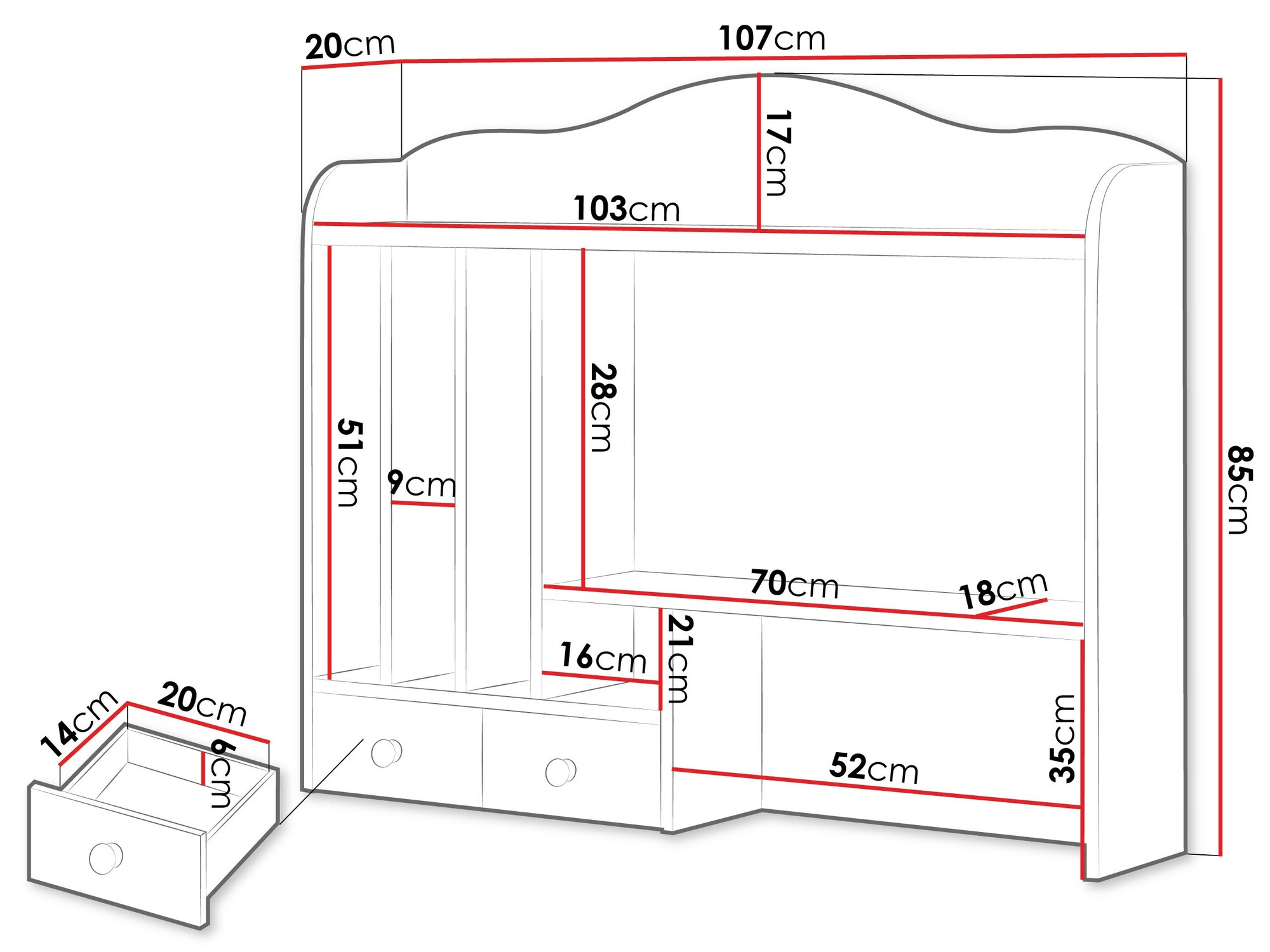 Regal Romelbo 136 (Bela + Hrast)
