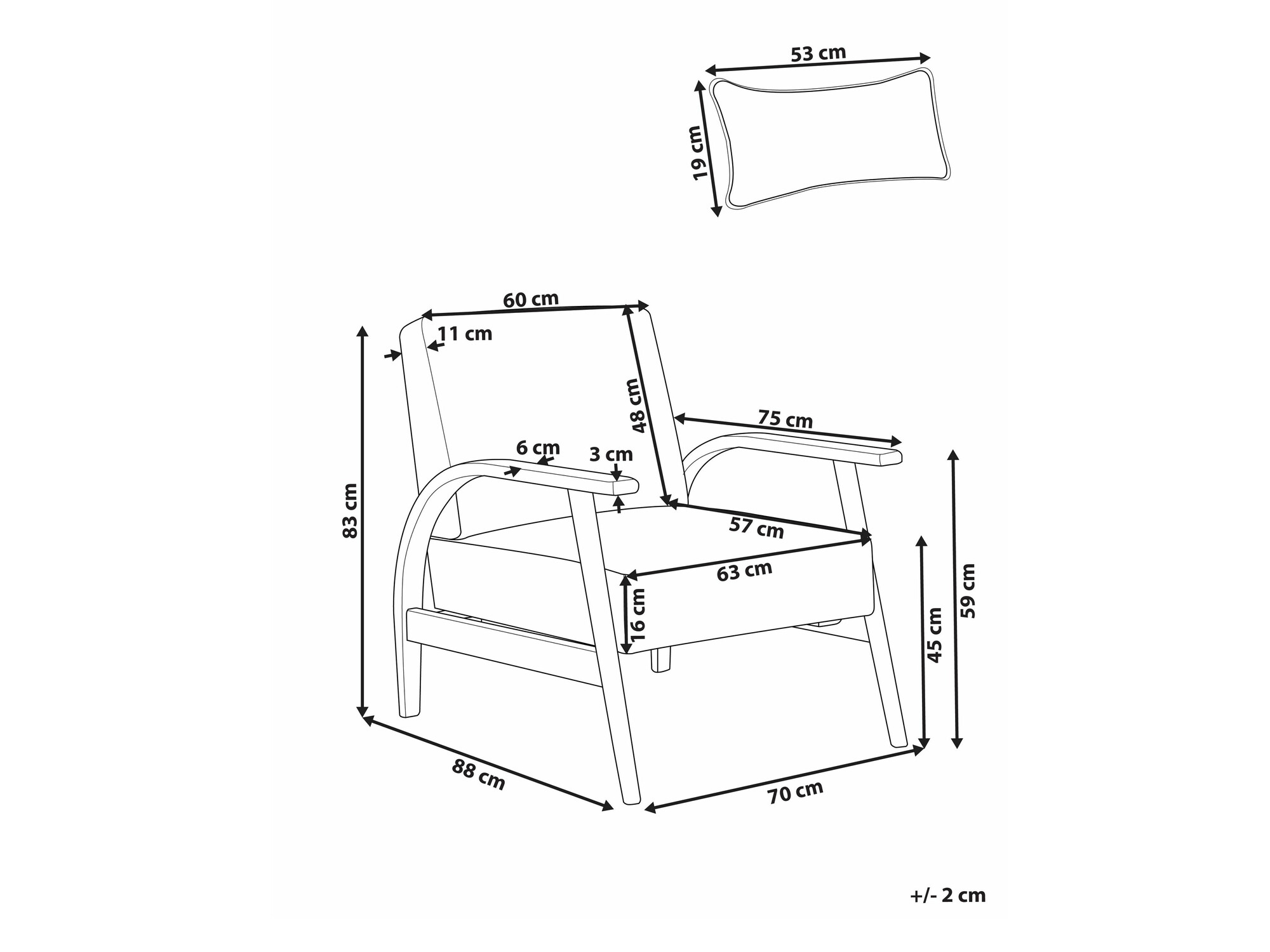 Fotelj Berwyn 2296 (Bela + Temen les)