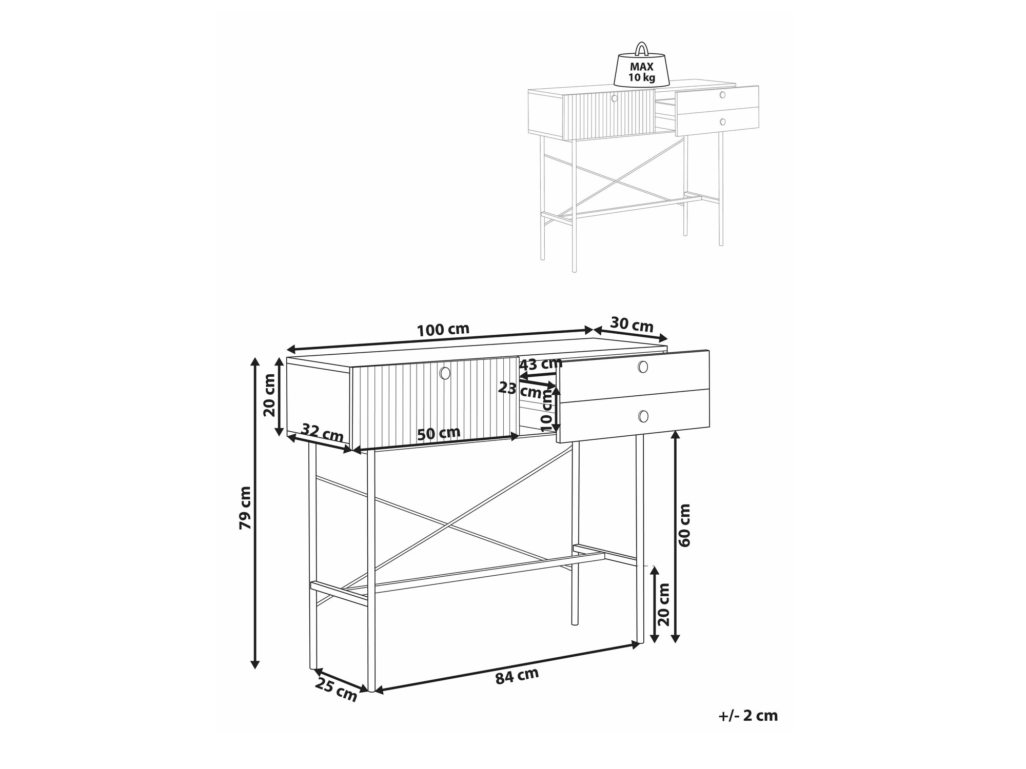 Konzolna miza Berwyn 2300