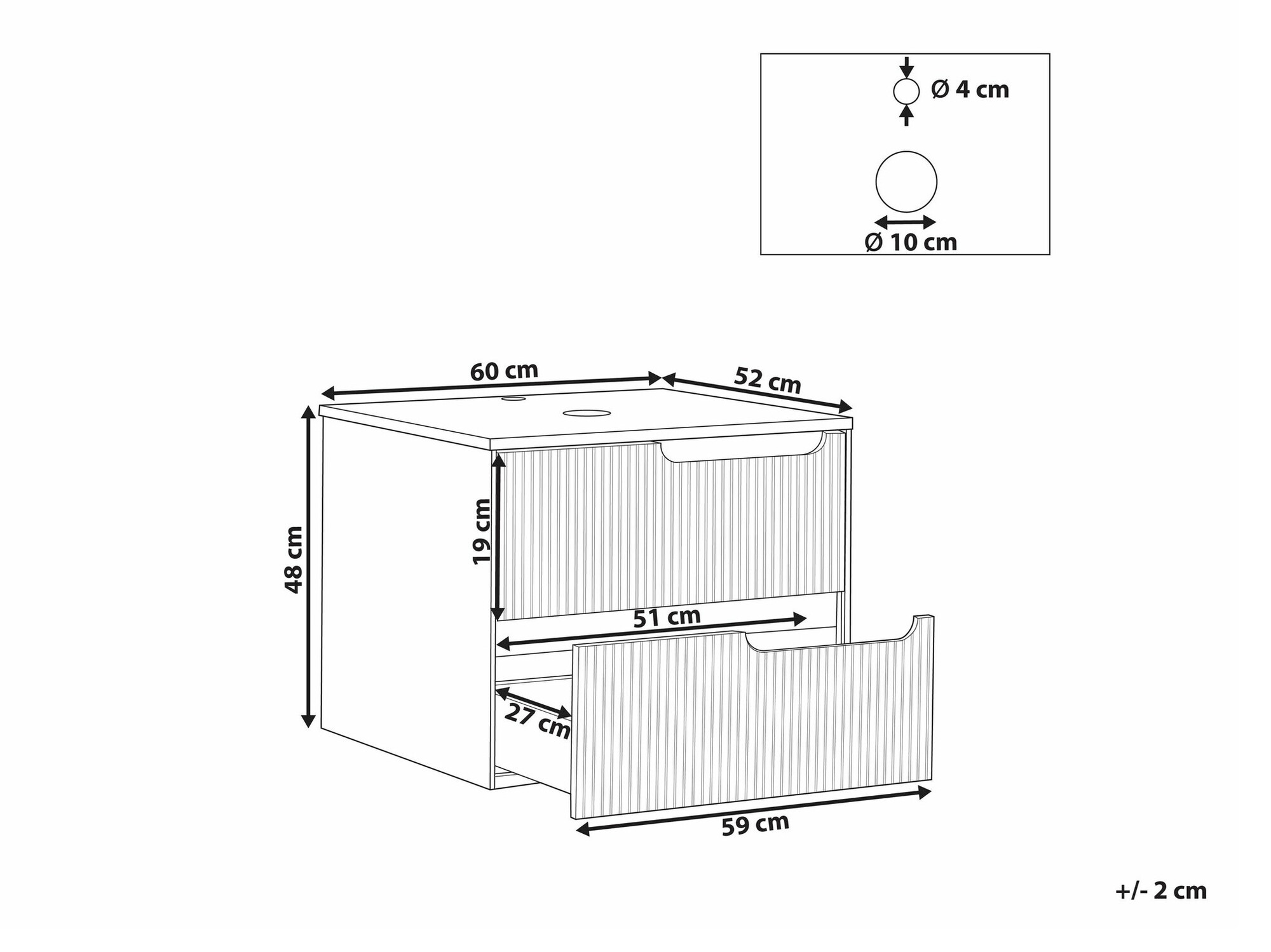 Viseča kopalniška omarica za umivalnik Berwyn 2305 (Črna)