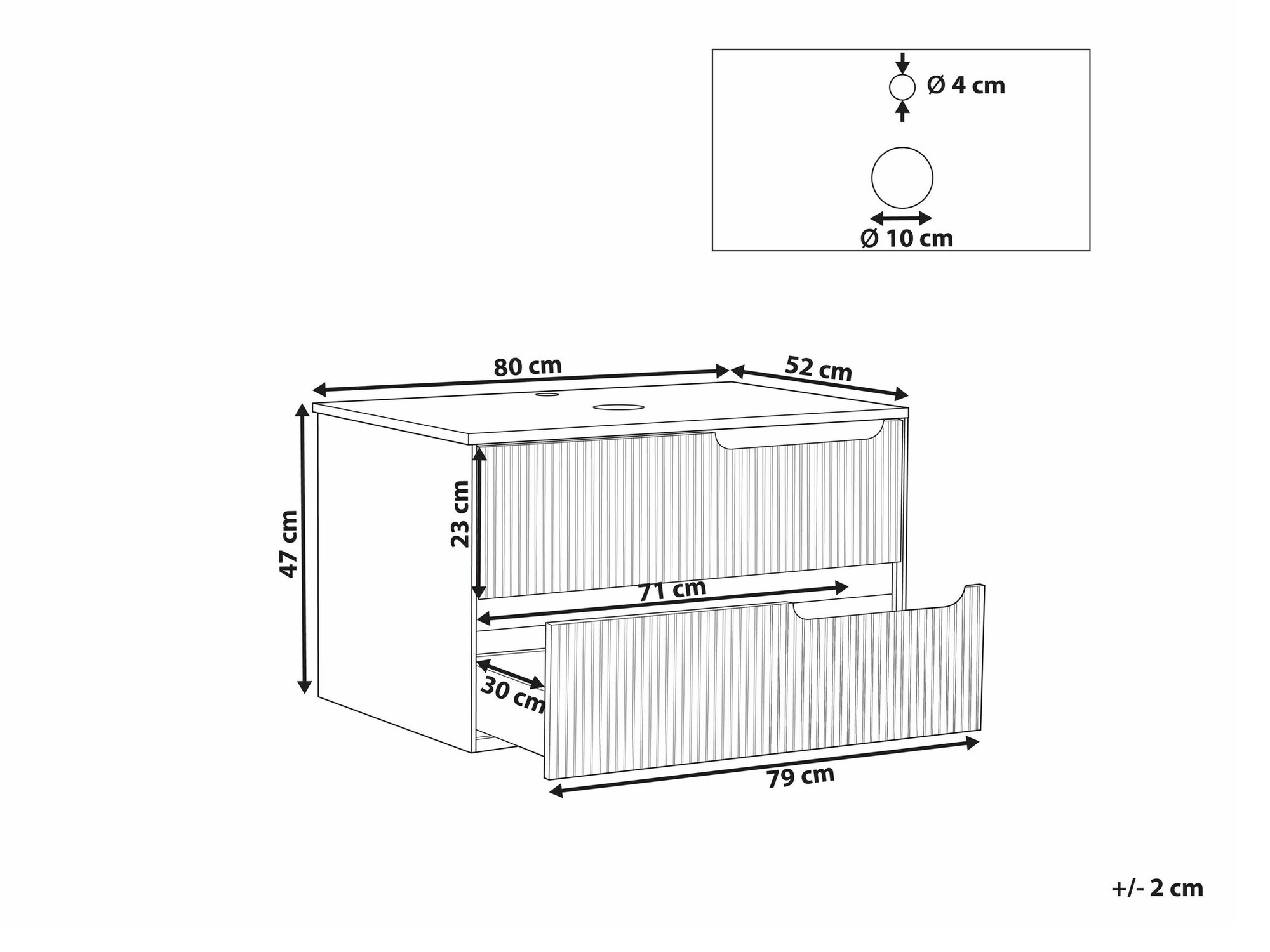 Viseča kopalniška omarica za umivalnik Berwyn 2307 (Črna)